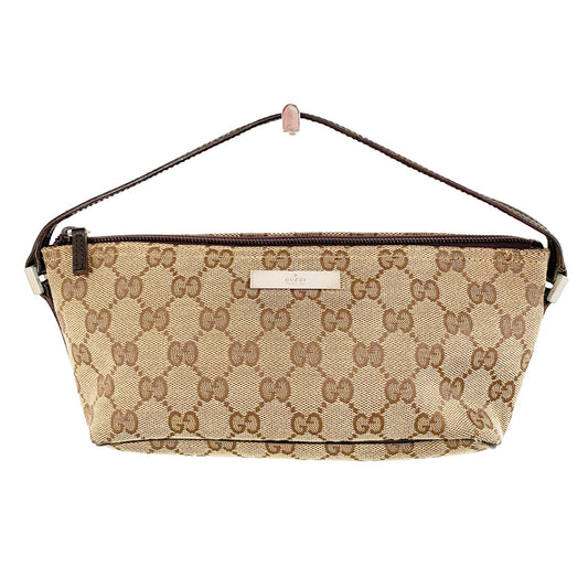 GUCCI GG Canvas Pouch Bag, Cotton Canvas in Neutral, Sold by HIVE PRELOVED - Handle Bags, Mini bags,