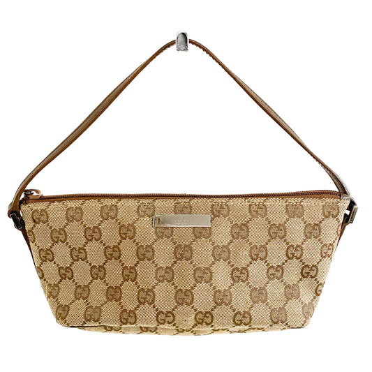 GUCCI GG Canvas Pouch Bag, Cotton Canvas in Neutral, Sold by HIVE PRELOVED - Handle Bags, Mini bags, Shoulder Bags
