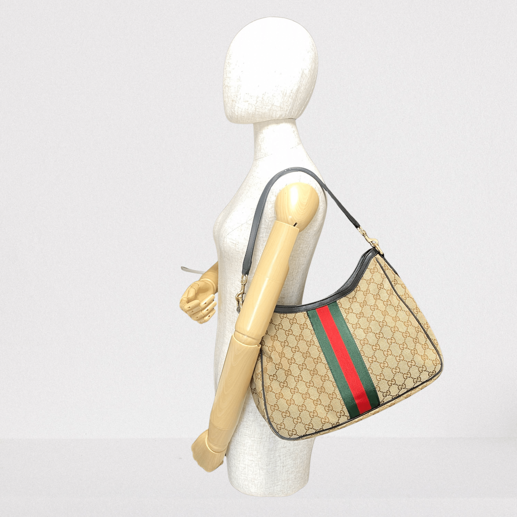 GUCCI GG Canvas Sherry Line Hobo Shoulder Bag, in , Sold by HIVE PRELOVED - Shoulder Bags, ,