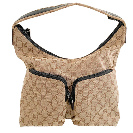 GUCCI GG Canvas Shoulder Bag, Cotton Canvas in Brown, Sold by HIVE PRELOVED - Shoulder Bags, ,