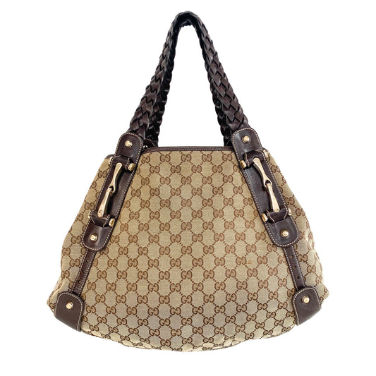 GUCCI GG Canvas Tote, Cotton Canvas in Brown, Sold by HIVE PRELOVED - Totes, ,