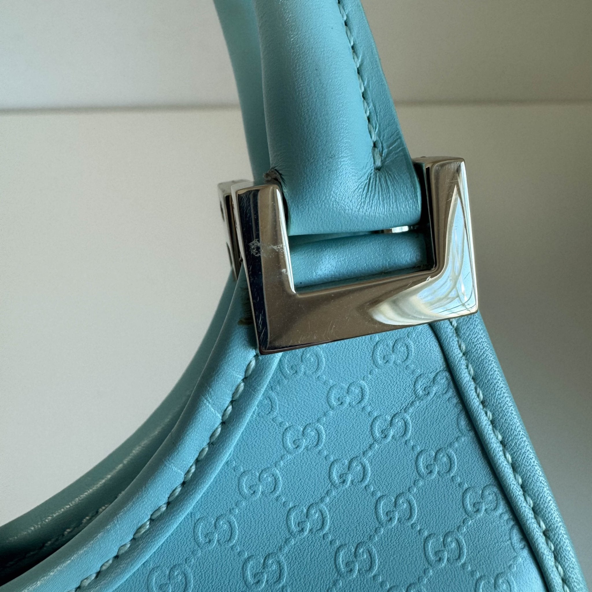GUCCI GG Leather Light Blue Mini Jackie Handbag, in , Sold by HIVE PRELOVED - Handle Bags, Mini bags,