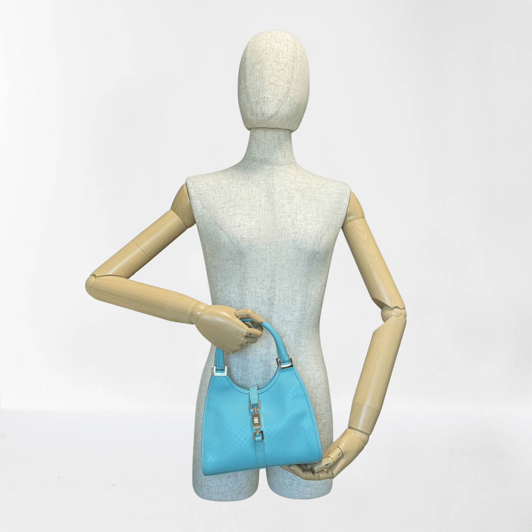 GUCCI GG Leather Light Blue Mini Jackie Handbag, in , Sold by HIVE PRELOVED - Handle Bags, Mini bags,