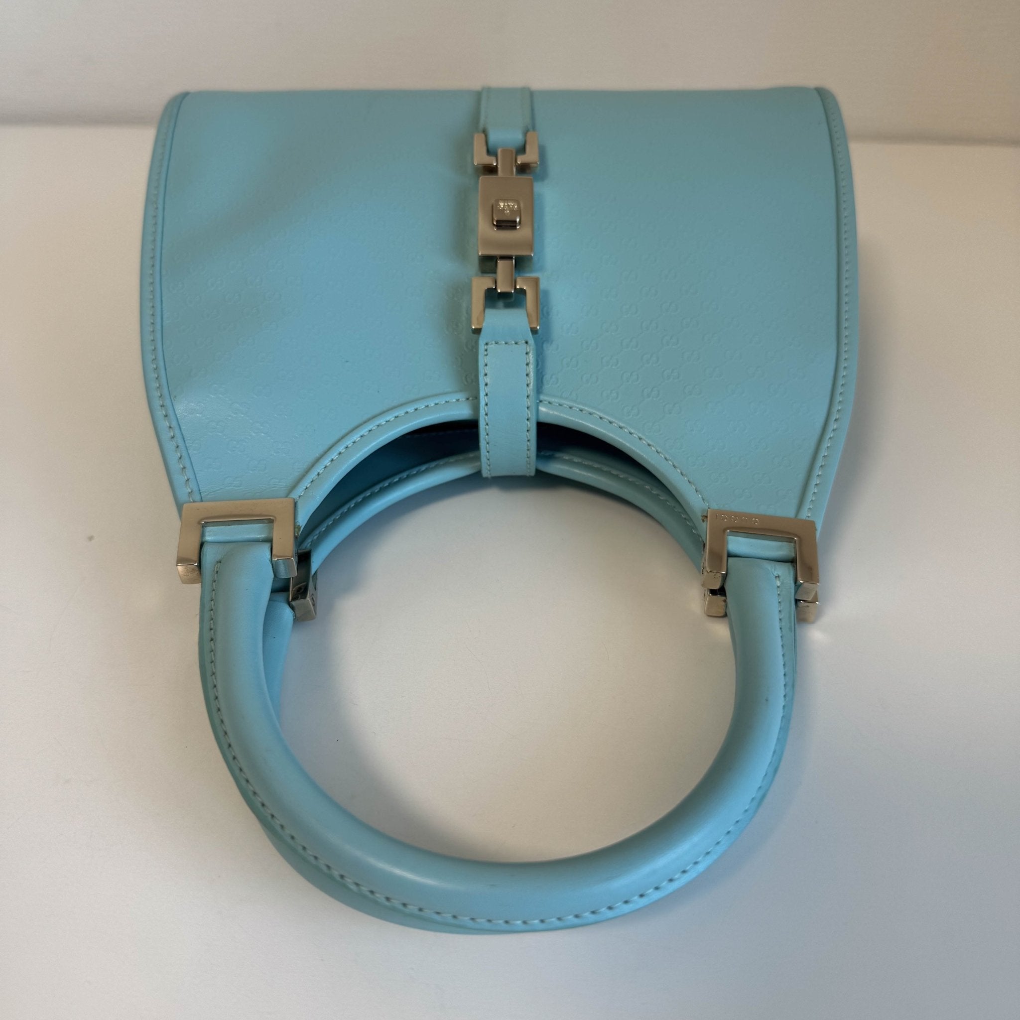 GUCCI GG Leather Light Blue Mini Jackie Handbag, in , Sold by HIVE PRELOVED - Handle Bags, Mini bags,