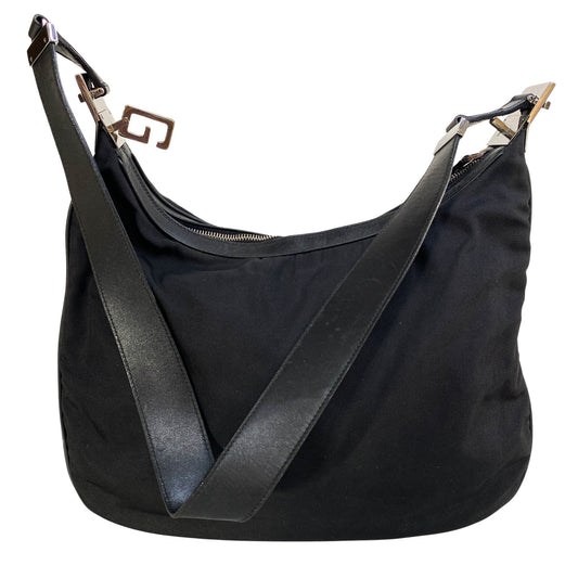 GUCCI GG Logo Black Nylon × Leather Shoulder Bag, in , Sold by HIVE PRELOVED - Shoulder Bags, ,