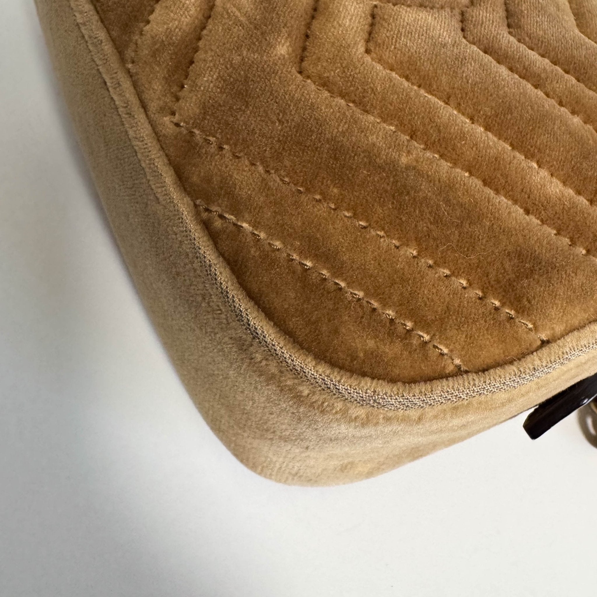 GUCCI GG Marmont Brown Velvet Camera Bag, in , Sold by HIVE PRELOVED - Crossbody bags, ,