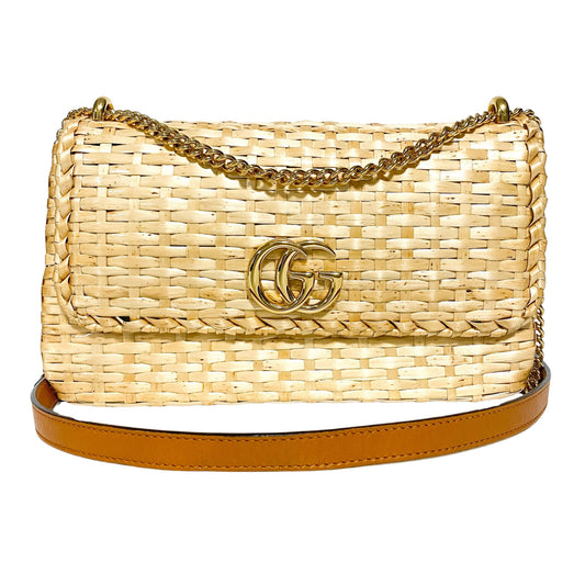GUCCI GG Marmont Glazed Wicker Basket Chain Shoulder / Crossbody Bag, in , Sold by HIVE PRELOVED-Crossbody bags, Shoulder Bag