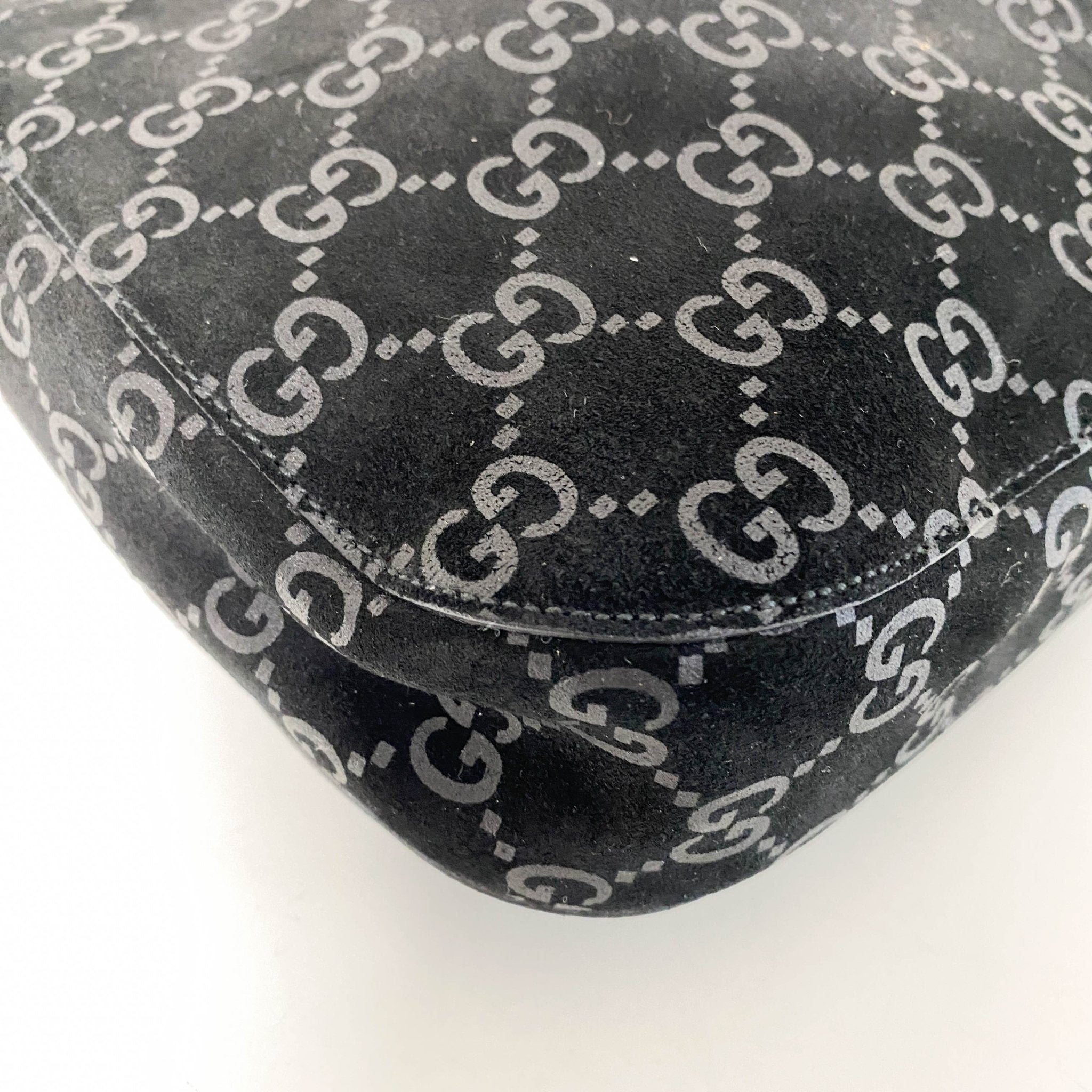 GUCCI GG Suede Black Drawstring Bag, in , Sold by HIVE PRELOVED - Shoulder Bags, ,