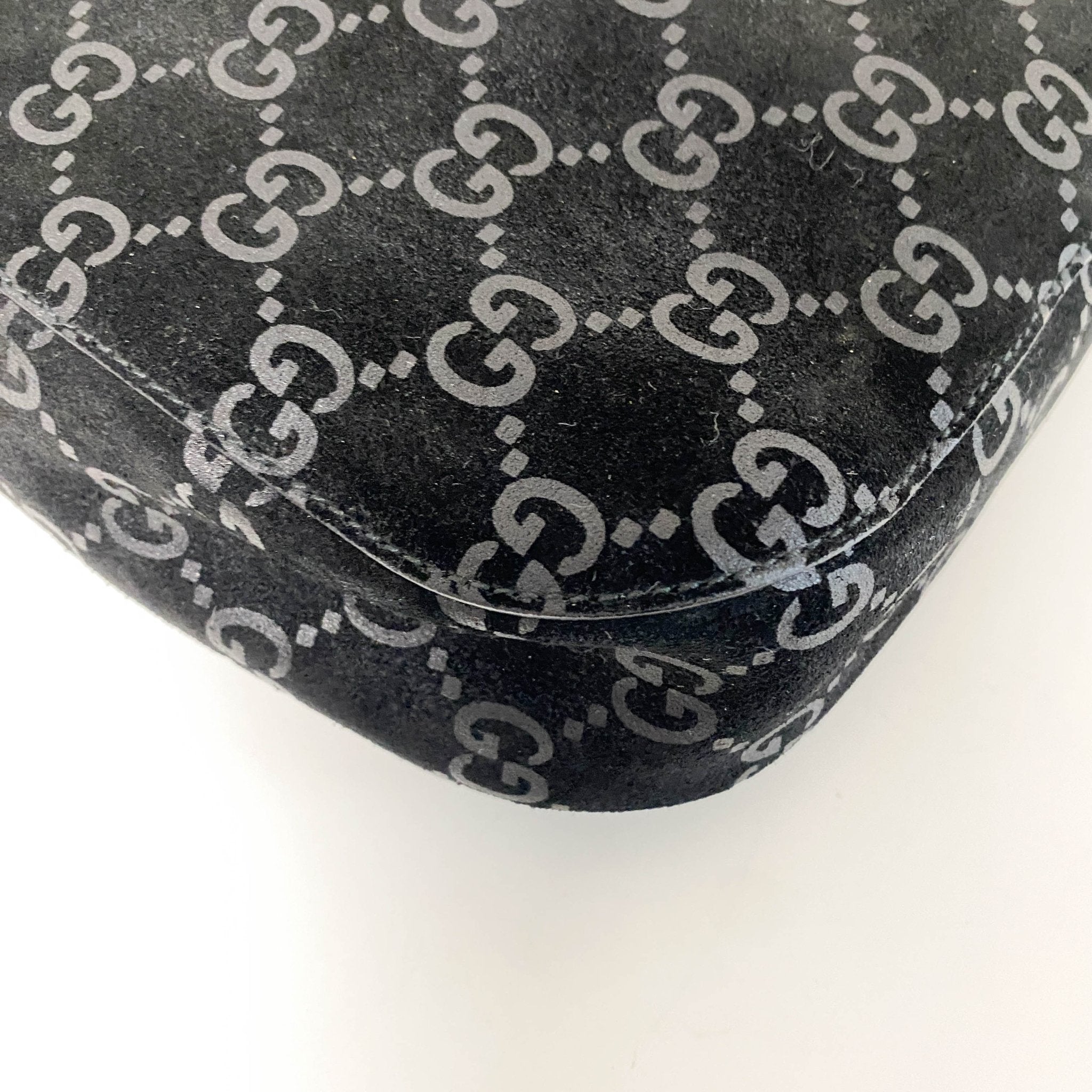 GUCCI GG Suede Black Drawstring Bag, in , Sold by HIVE PRELOVED - Shoulder Bags, ,