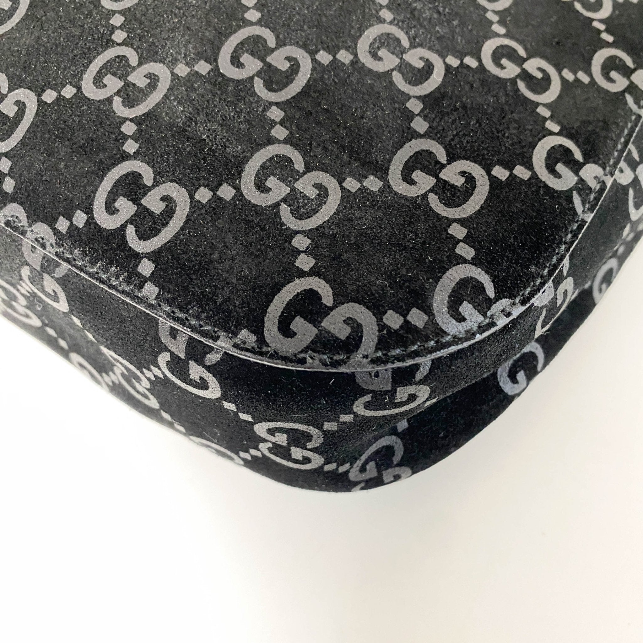 GUCCI GG Suede Black Drawstring Bag, in , Sold by HIVE PRELOVED - Shoulder Bags, ,