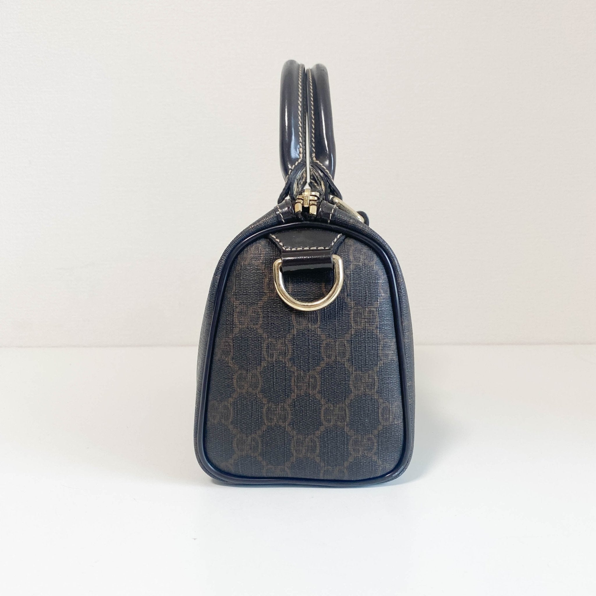 GUCCI GG Supreme Brown Coated Canvas Mini Boston Bag, in , Sold by HIVE PRELOVED - Handle Bags, ,