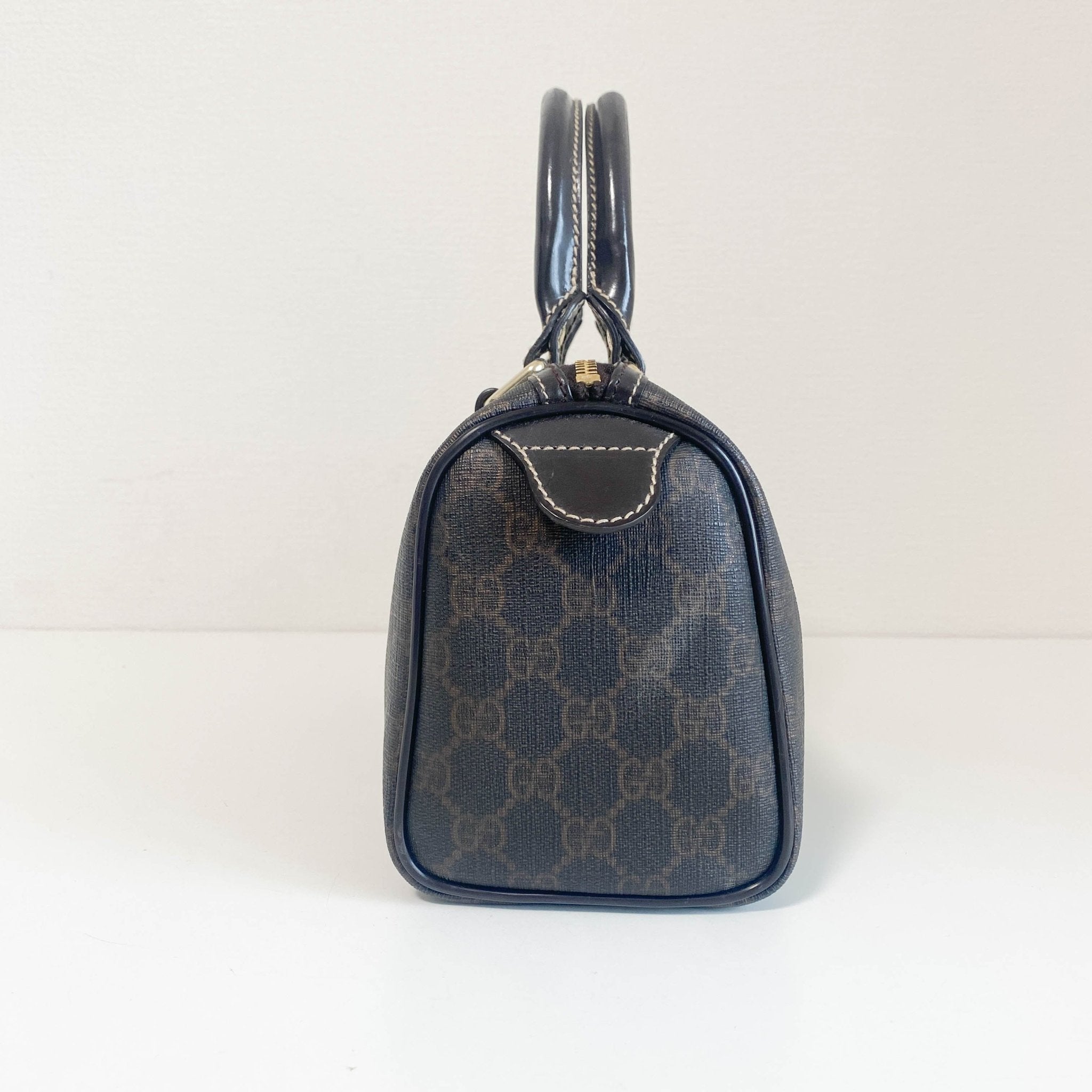 GUCCI GG Supreme Brown Coated Canvas Mini Boston Bag, in , Sold by HIVE PRELOVED - Handle Bags, ,