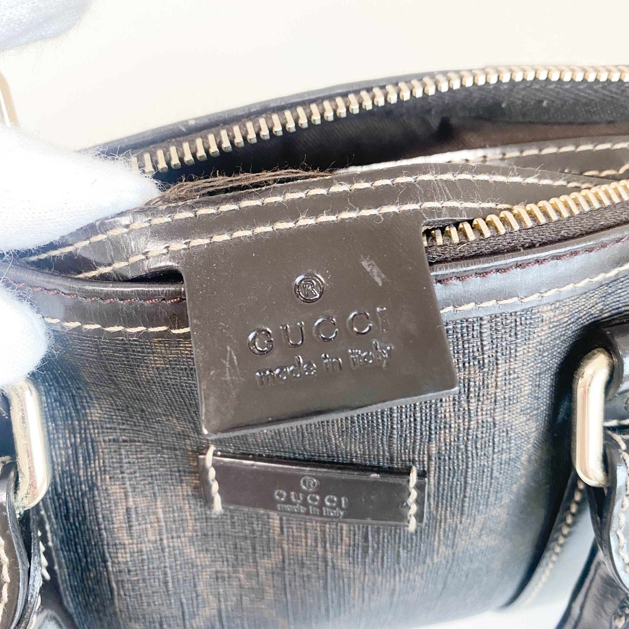 GUCCI GG Supreme Brown Coated Canvas Mini Boston Bag, in , Sold by HIVE PRELOVED - Handle Bags, ,