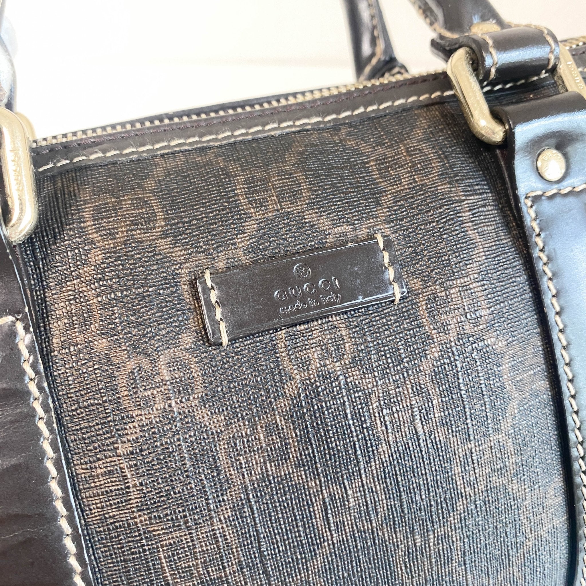 GUCCI GG Supreme Brown Coated Canvas Mini Boston Bag, in , Sold by HIVE PRELOVED - Handle Bags, ,