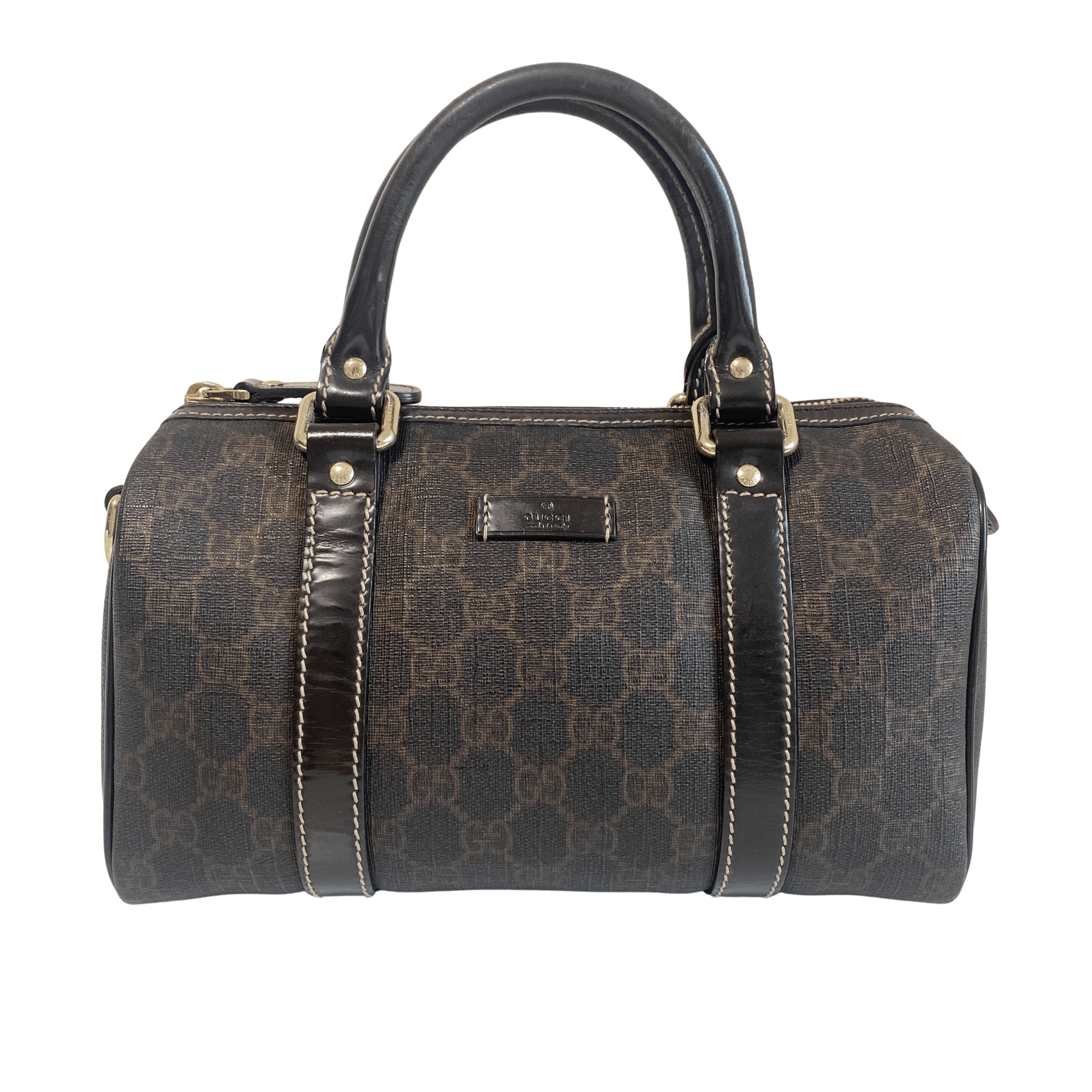 GUCCI GG Supreme Brown Coated Canvas Mini Boston Bag, in , Sold by HIVE PRELOVED - Handle Bags, ,