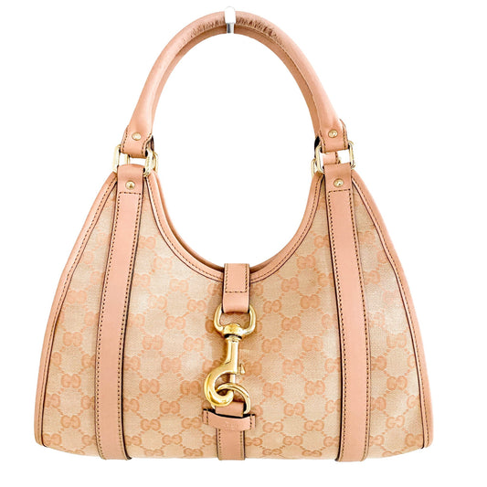 GUCCI GG Supreme Joy Bardot Small Shoulder Bag, Coated Canvas in Pink, Sold by HIVE PRELOVED - Handle Bags, Shoulder Bags,