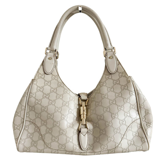 GUCCI GG White Leather Jackie 1961 Hobo Shoulder Bag, in , Sold by HIVE PRELOVED - Shoulder Bags, ,