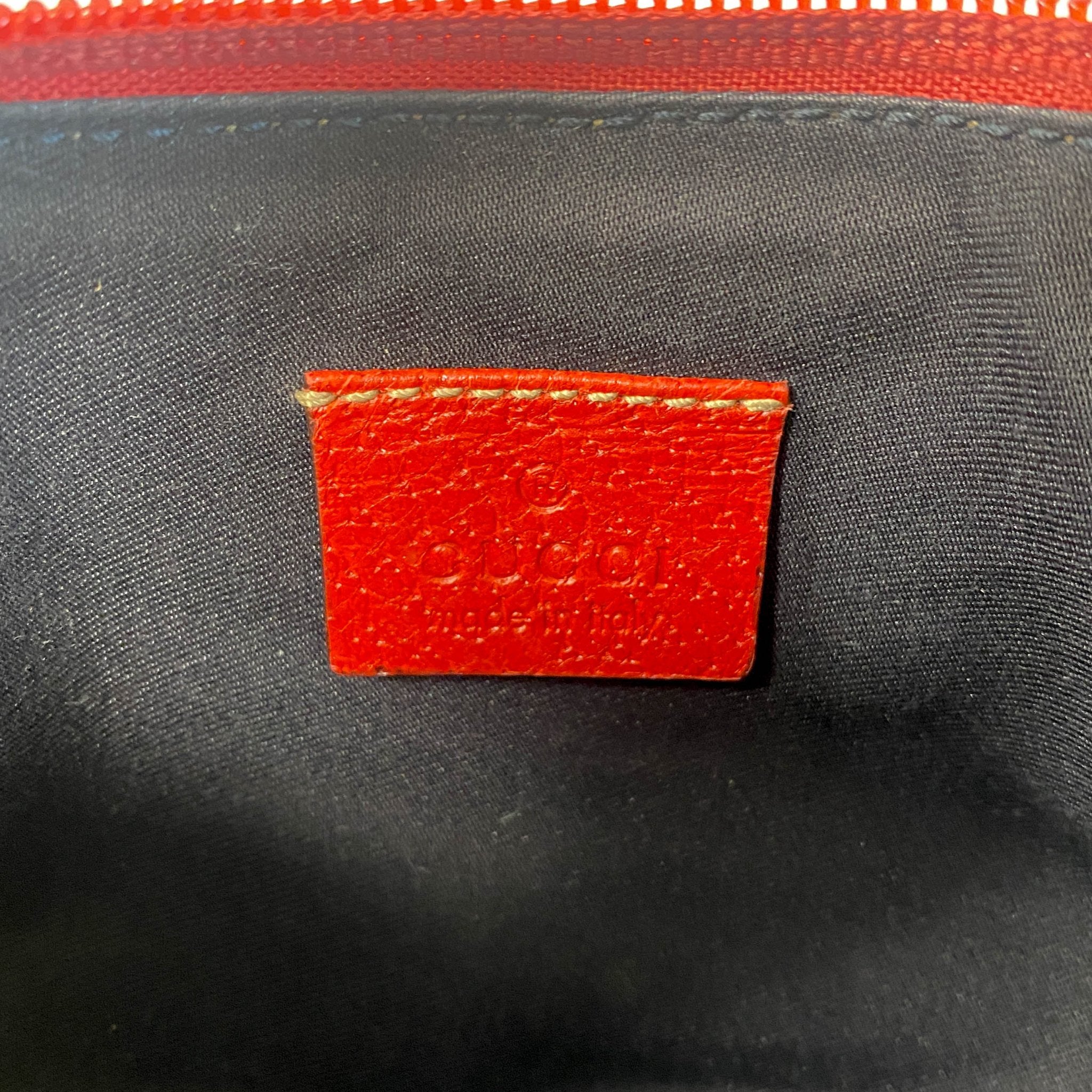 GUCCI Gucci Blue Canvas Red Strap Shoulder Pouch, in , Sold by HIVE PRELOVED - Pouches, ,