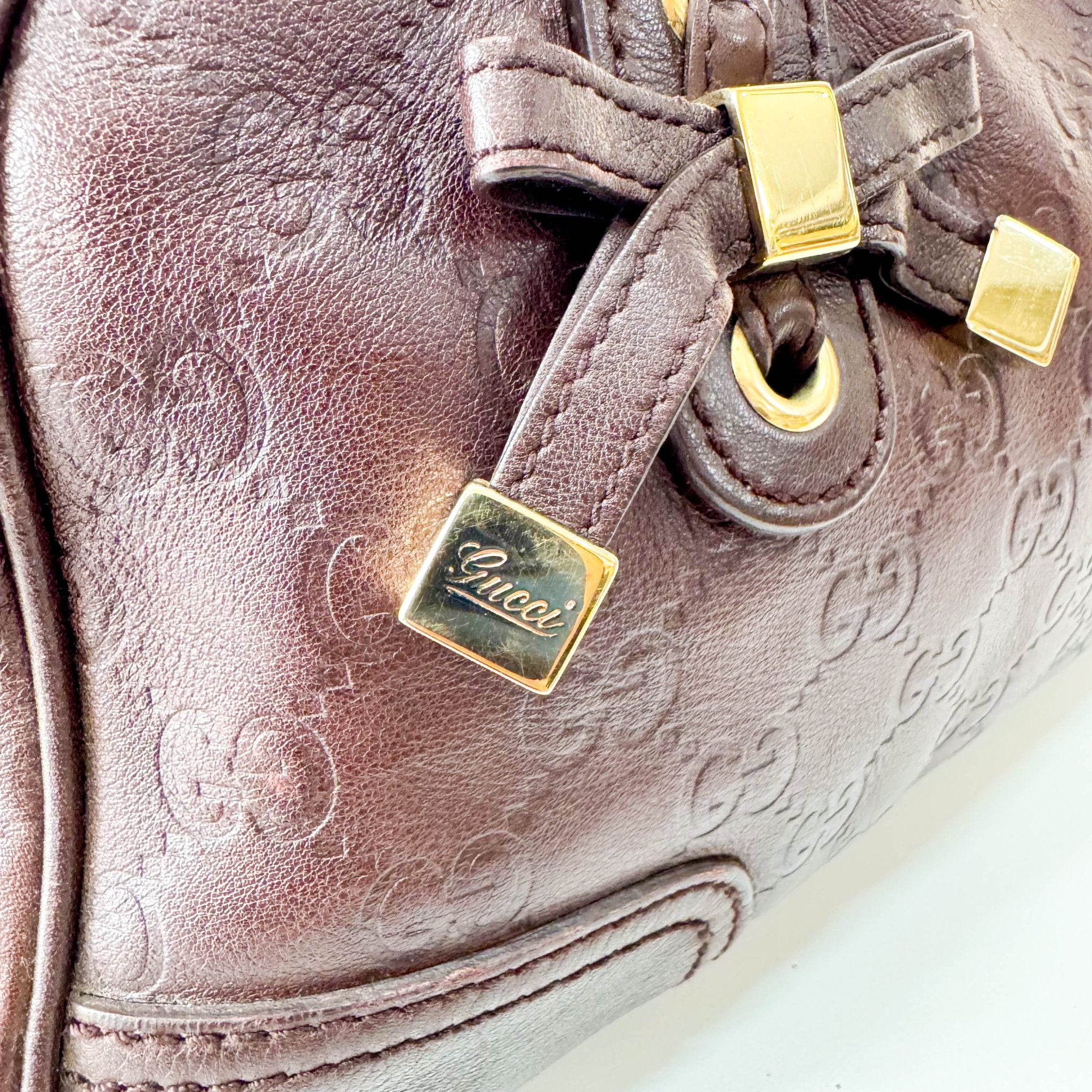 GUCCI Guccisima Brown Leather Shoulder Bag, in , Sold by HIVE PRELOVED - Shoulder Bags, ,