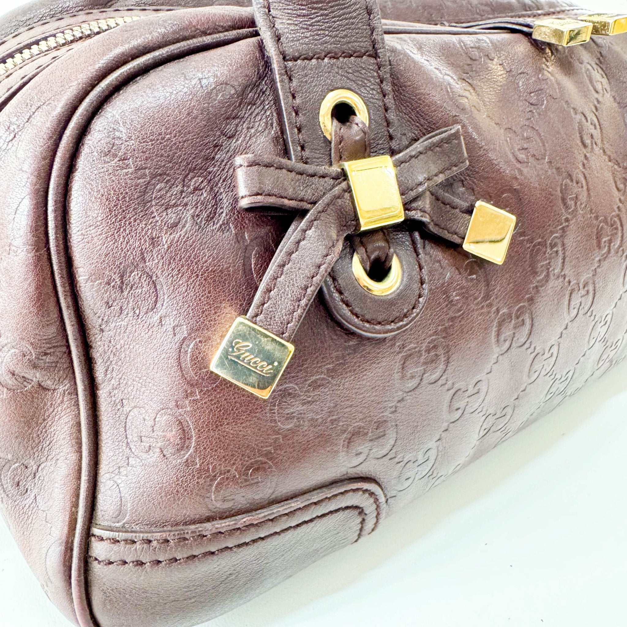 GUCCI Guccisima Brown Leather Shoulder Bag, in , Sold by HIVE PRELOVED - Shoulder Bags, ,