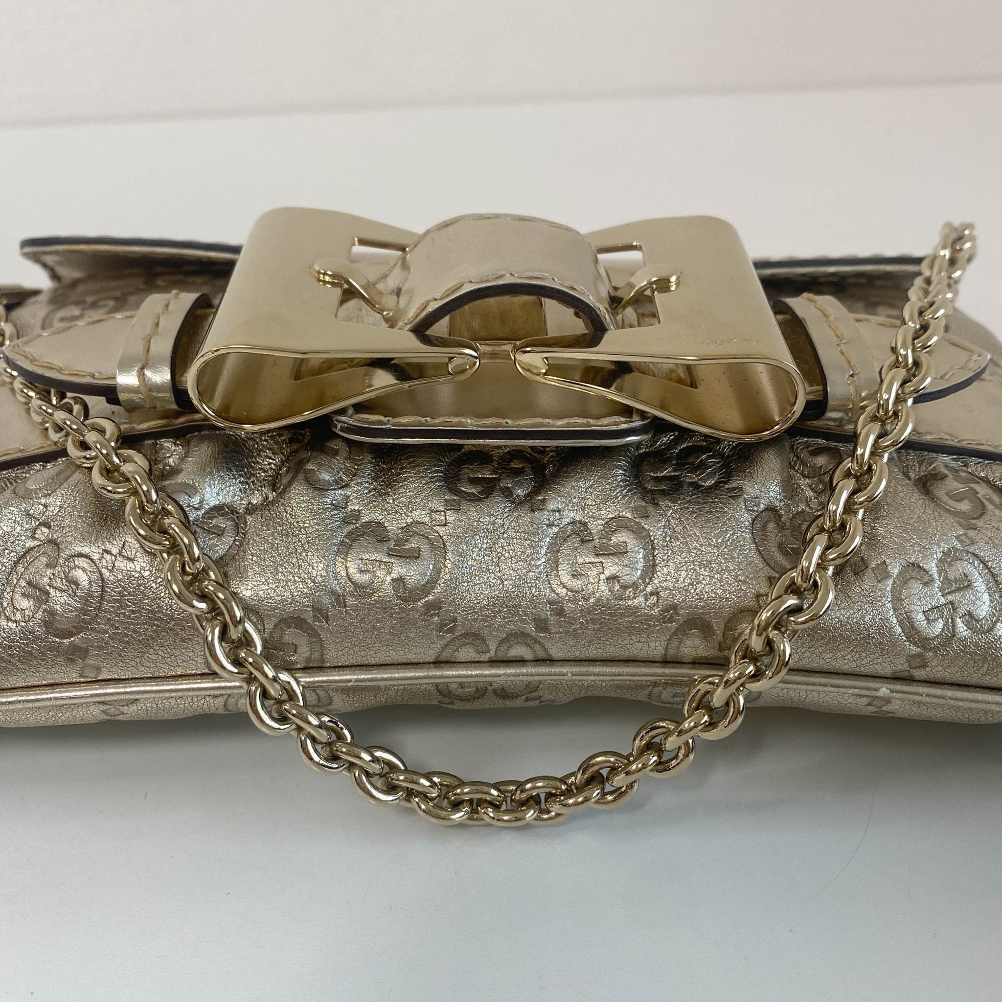 GUCCI Guccisima Gold Leather Chain Shoulder Bag, in , Sold by HIVE PRELOVED - Shoulder Bags, ,