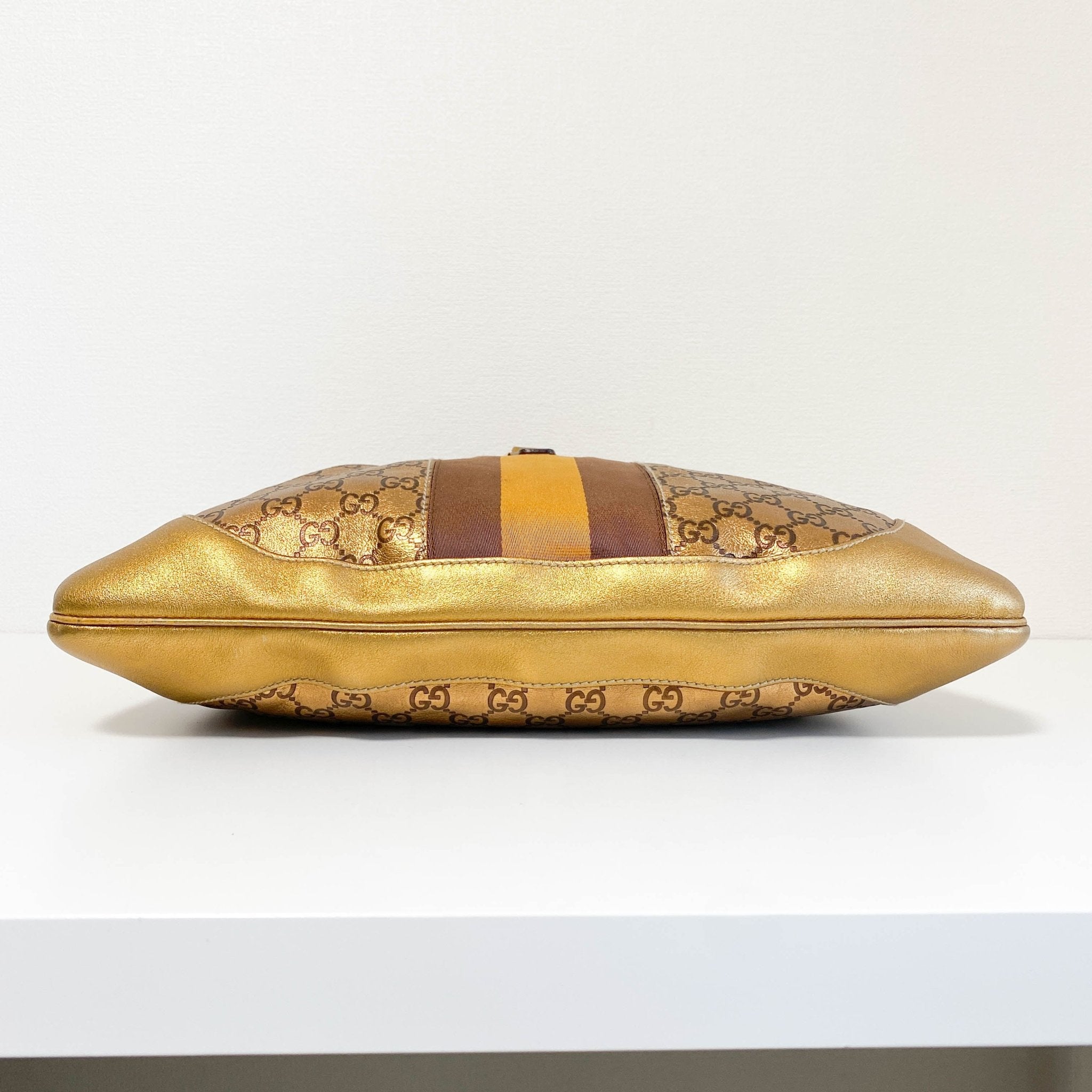 GUCCI Guccissima Gold Leather Jackie Shoulder Bag Gold Hardware, in , Sold by HIVE PRELOVED - Shoulder Bags, ,