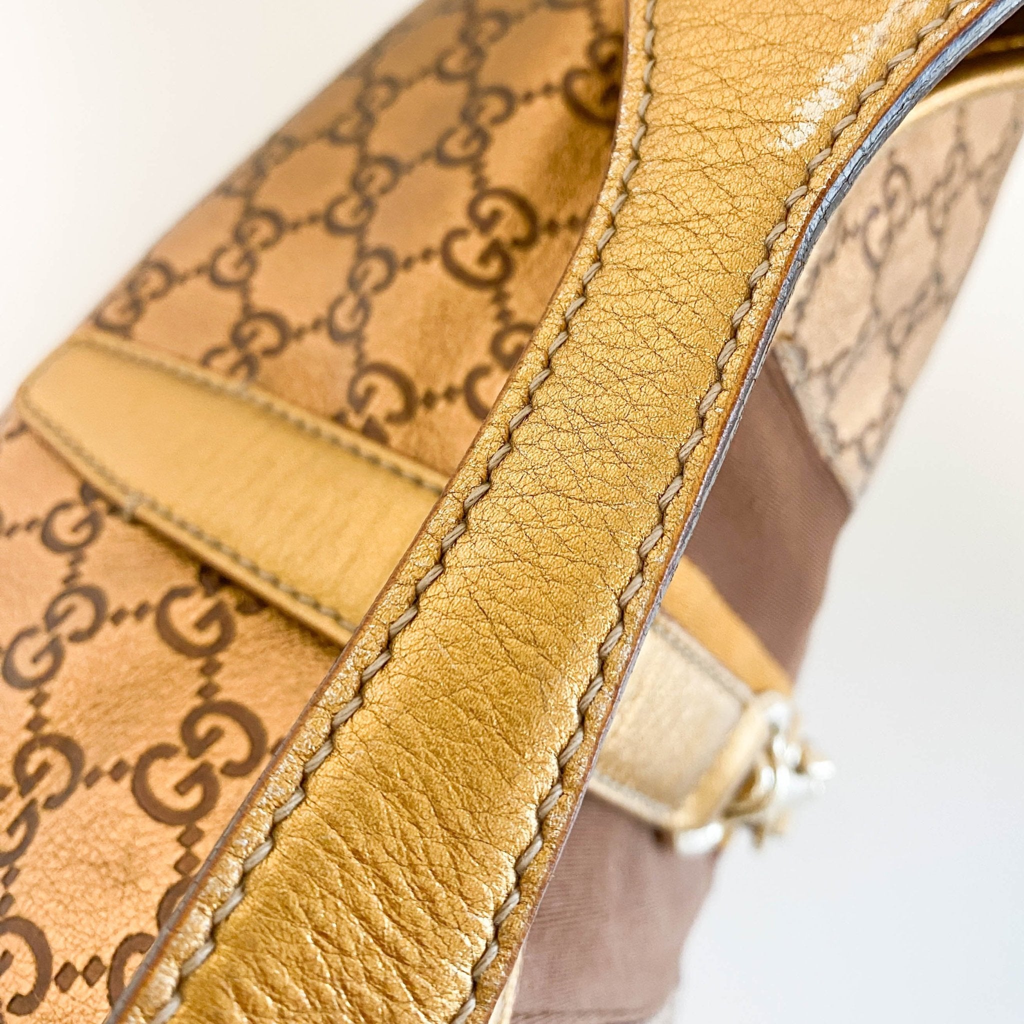 GUCCI Guccissima Gold Leather Jackie Shoulder Bag Gold Hardware, in , Sold by HIVE PRELOVED - Shoulder Bags, ,