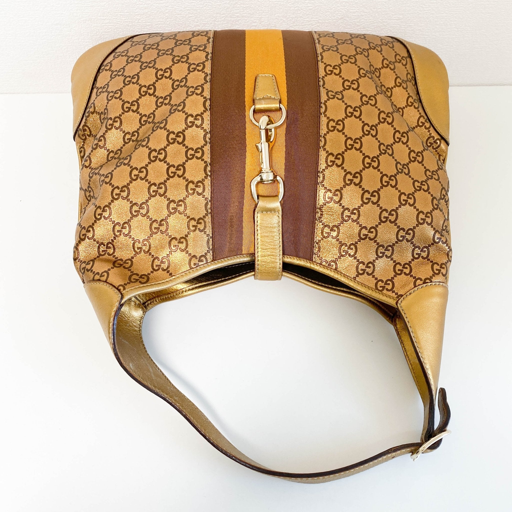 GUCCI Guccissima Gold Leather Jackie Shoulder Bag Gold Hardware, in , Sold by HIVE PRELOVED - Shoulder Bags, ,