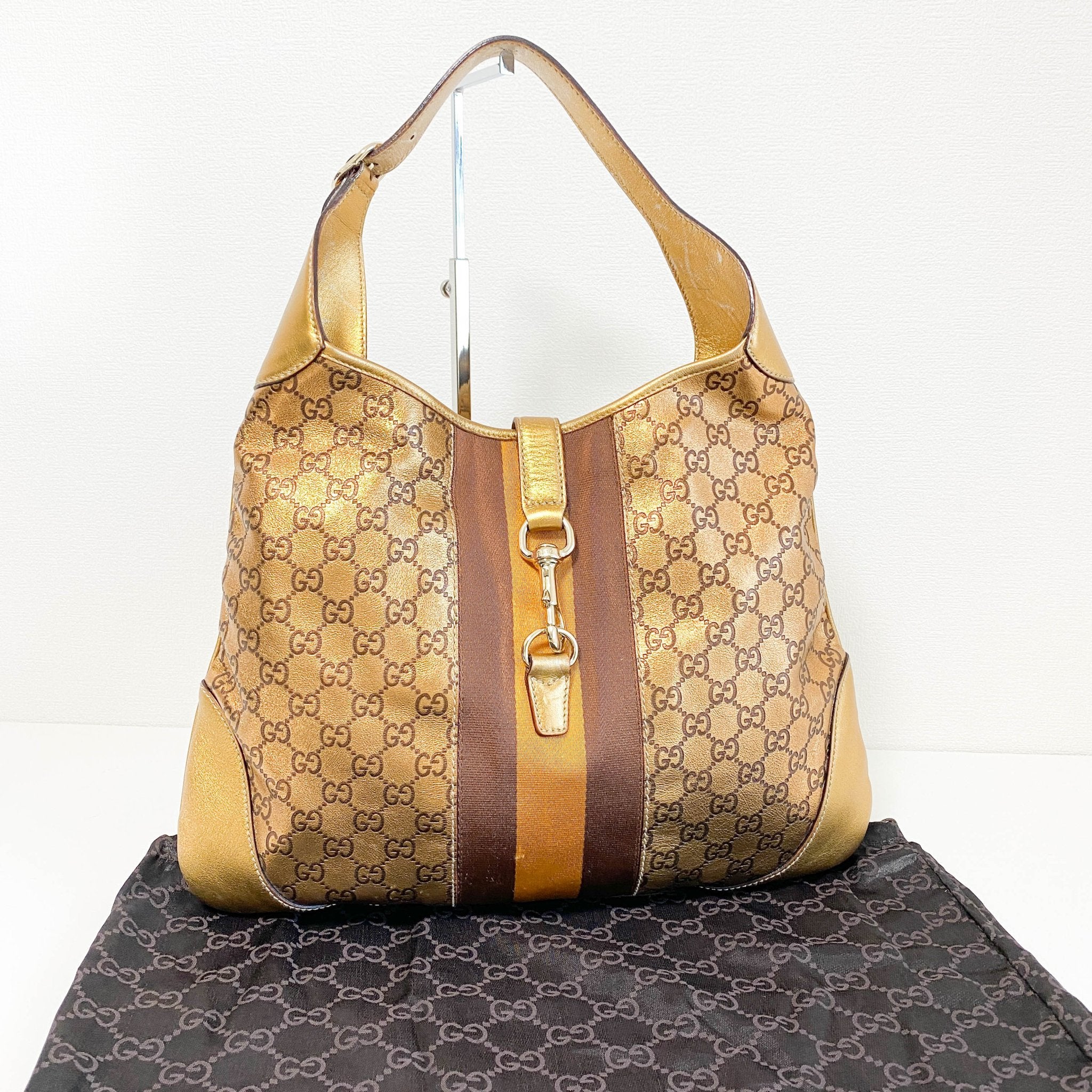 GUCCI Guccissima Gold Leather Jackie Shoulder Bag Gold Hardware, in , Sold by HIVE PRELOVED - Shoulder Bags, ,