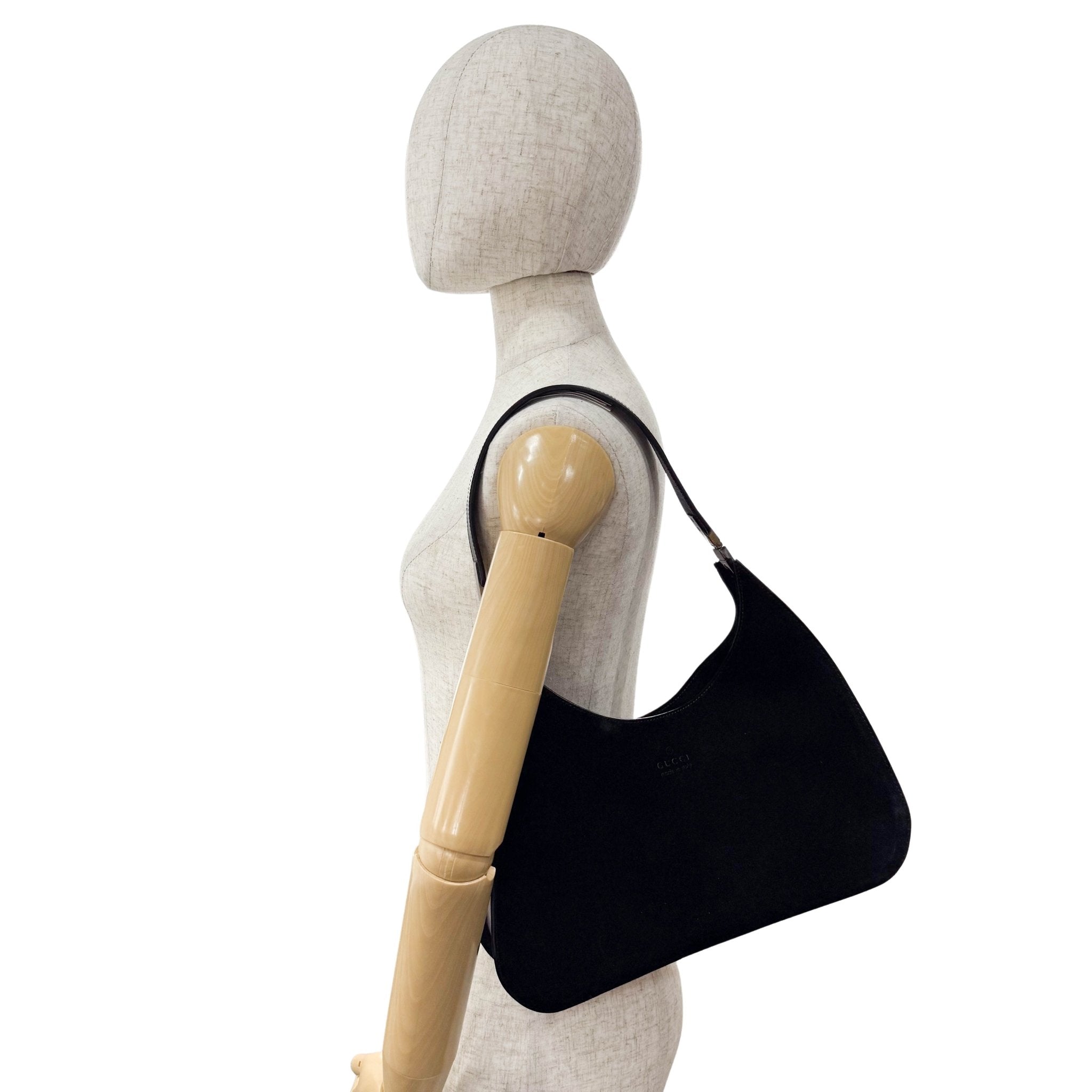 GUCCI Hobo Suede Black Shoulder Bag, in , Sold by HIVE PRELOVED - Shoulder Bags, ,