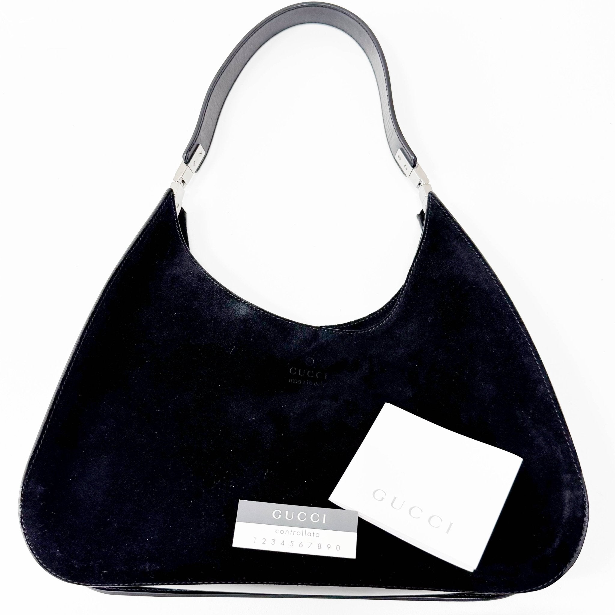 GUCCI Hobo Suede Black Shoulder Bag, in , Sold by HIVE PRELOVED - Shoulder Bags, ,