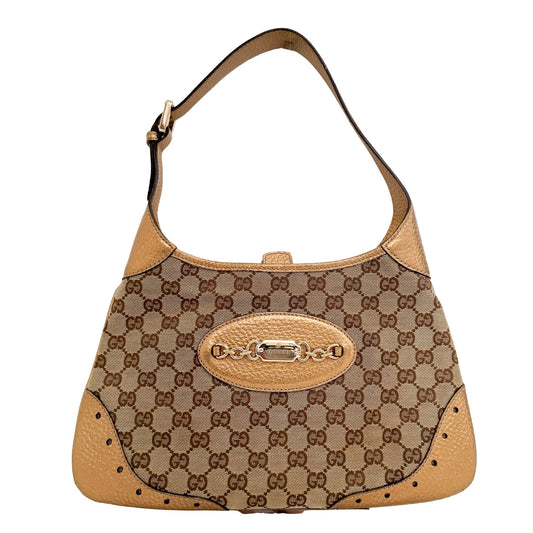 GUCCI Horse Bit Jackie GG Canvas Shoulder Bag Gold, in , Sold by HIVE PRELOVED - Shoulder Bags, ,