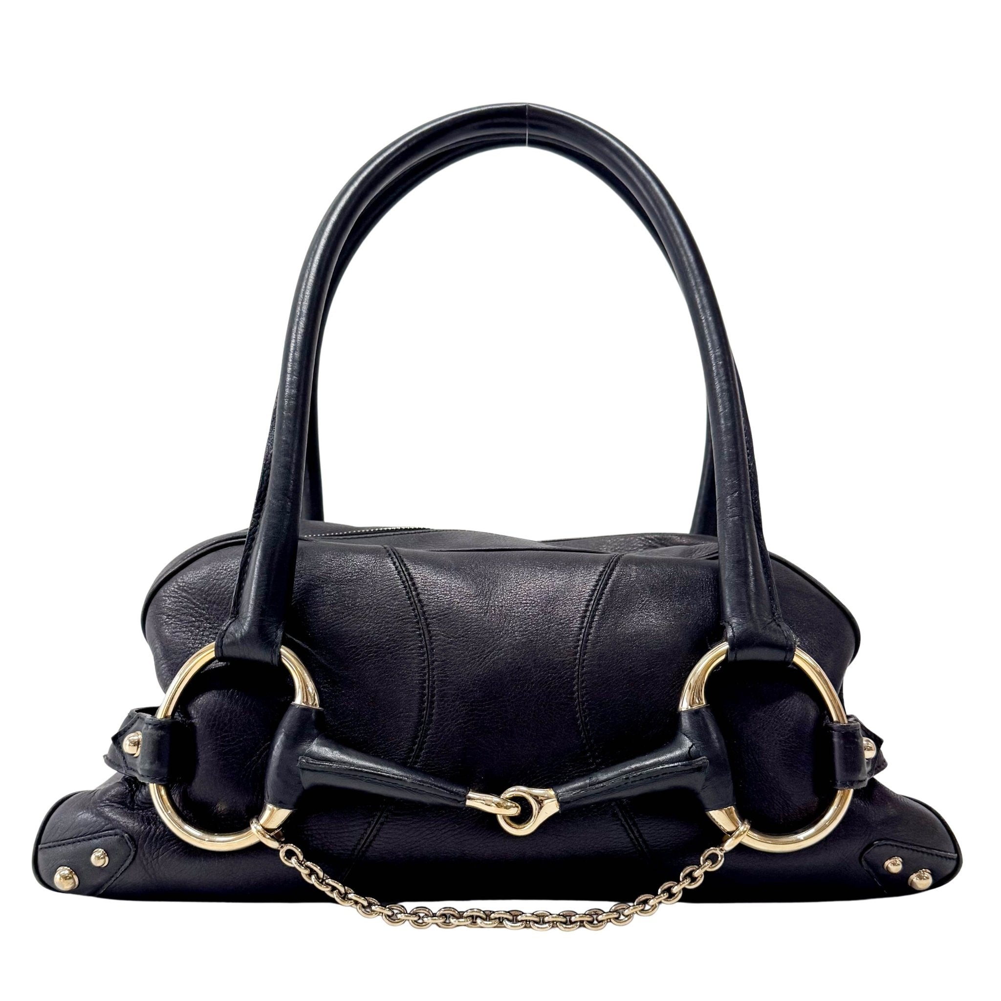 GUCCI Horsebit Black Leather & Chain Detail Shoulder Bag, in , Sold by HIVE PRELOVED - Shoulder Bags, ,
