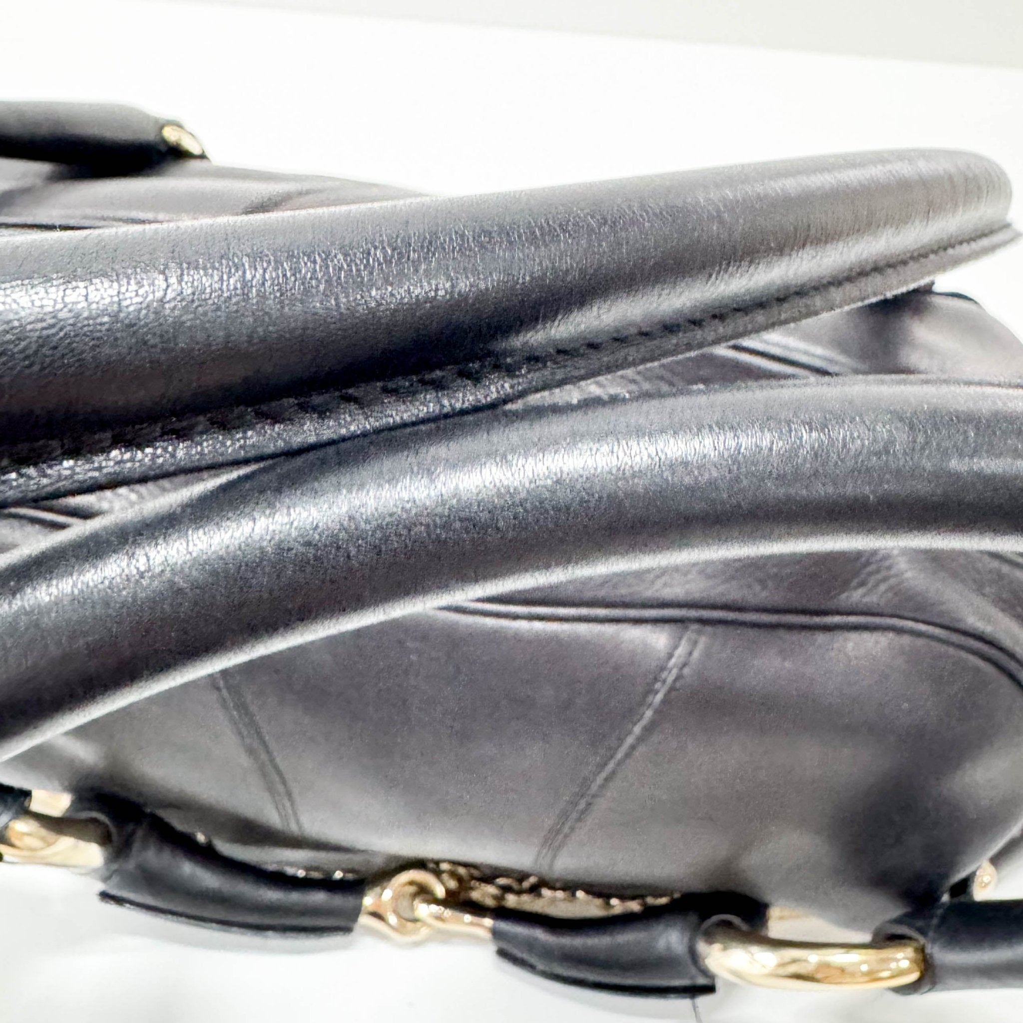 GUCCI Horsebit Black Leather & Chain Detail Shoulder Bag, in , Sold by HIVE PRELOVED - Shoulder Bags, ,