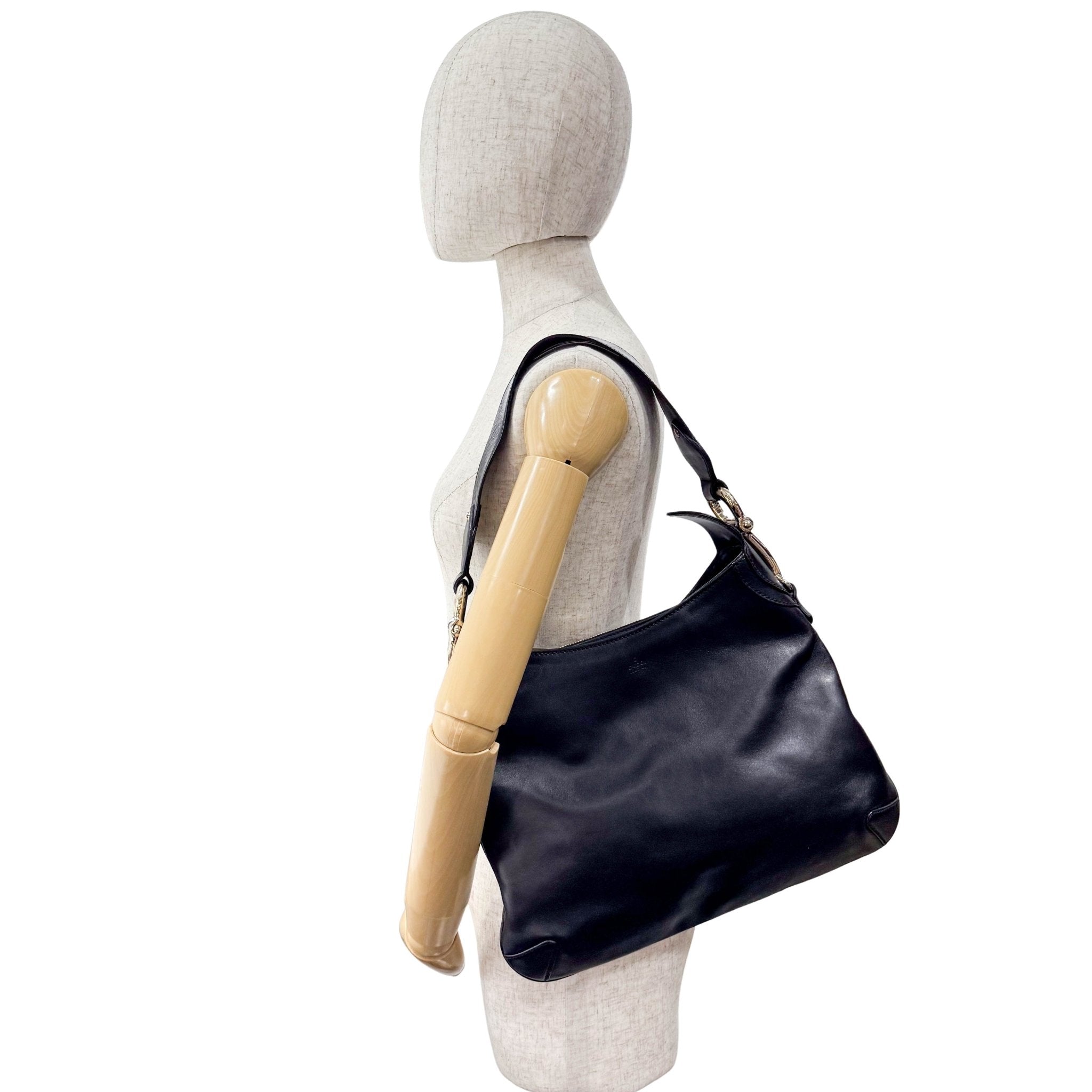 GUCCI Horsebit Black Leather Hobo Shoulder Bag, in , Sold by HIVE PRELOVED - Shoulder Bags, ,