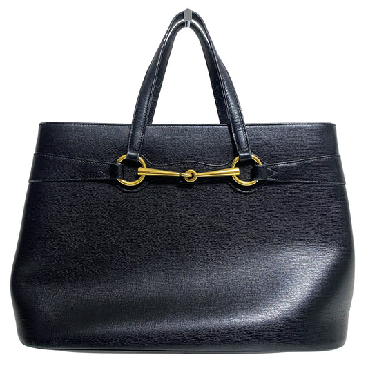 GUCCI Horsebit Black Leather Tote Handbag, in , Sold by HIVE PRELOVED - Totes, ,