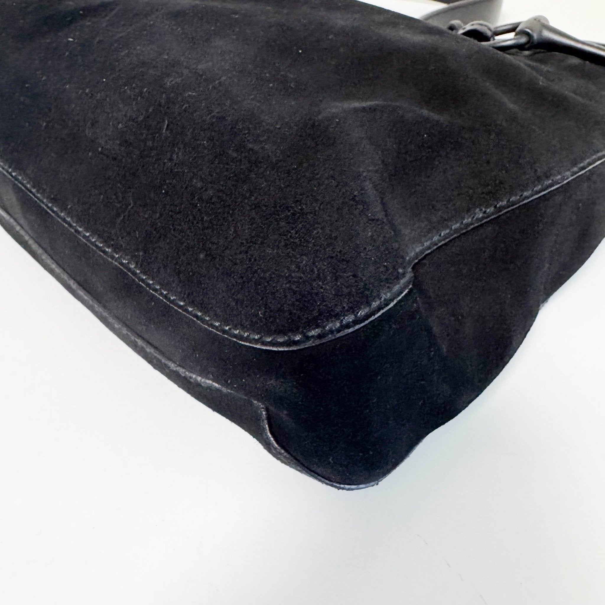 GUCCI Horsebit Black Suede Hobo Shoulder Bag, in , Sold by HIVE PRELOVED - Shoulder Bags, ,