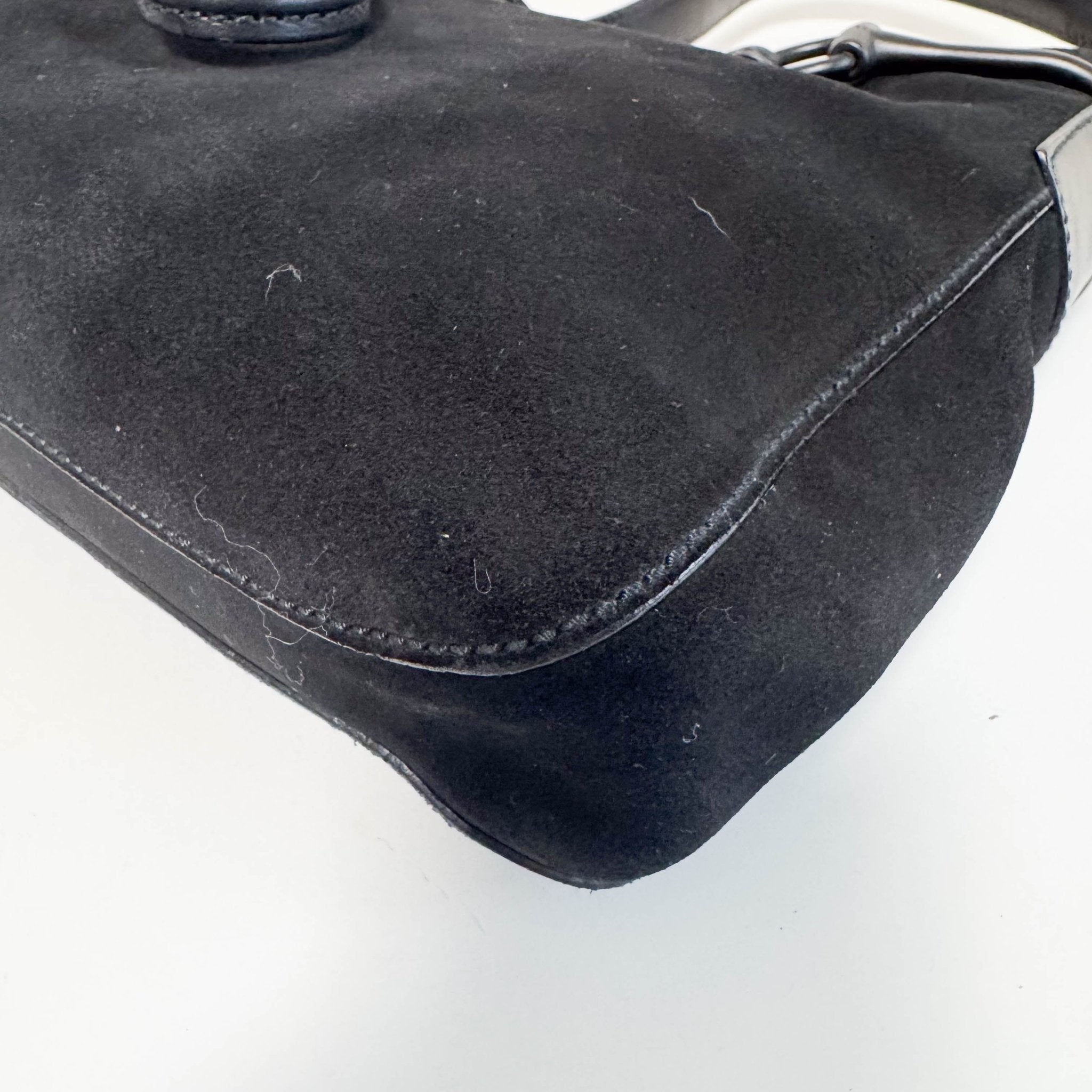 GUCCI Horsebit Black Suede Hobo Shoulder Bag, in , Sold by HIVE PRELOVED - Shoulder Bags, ,
