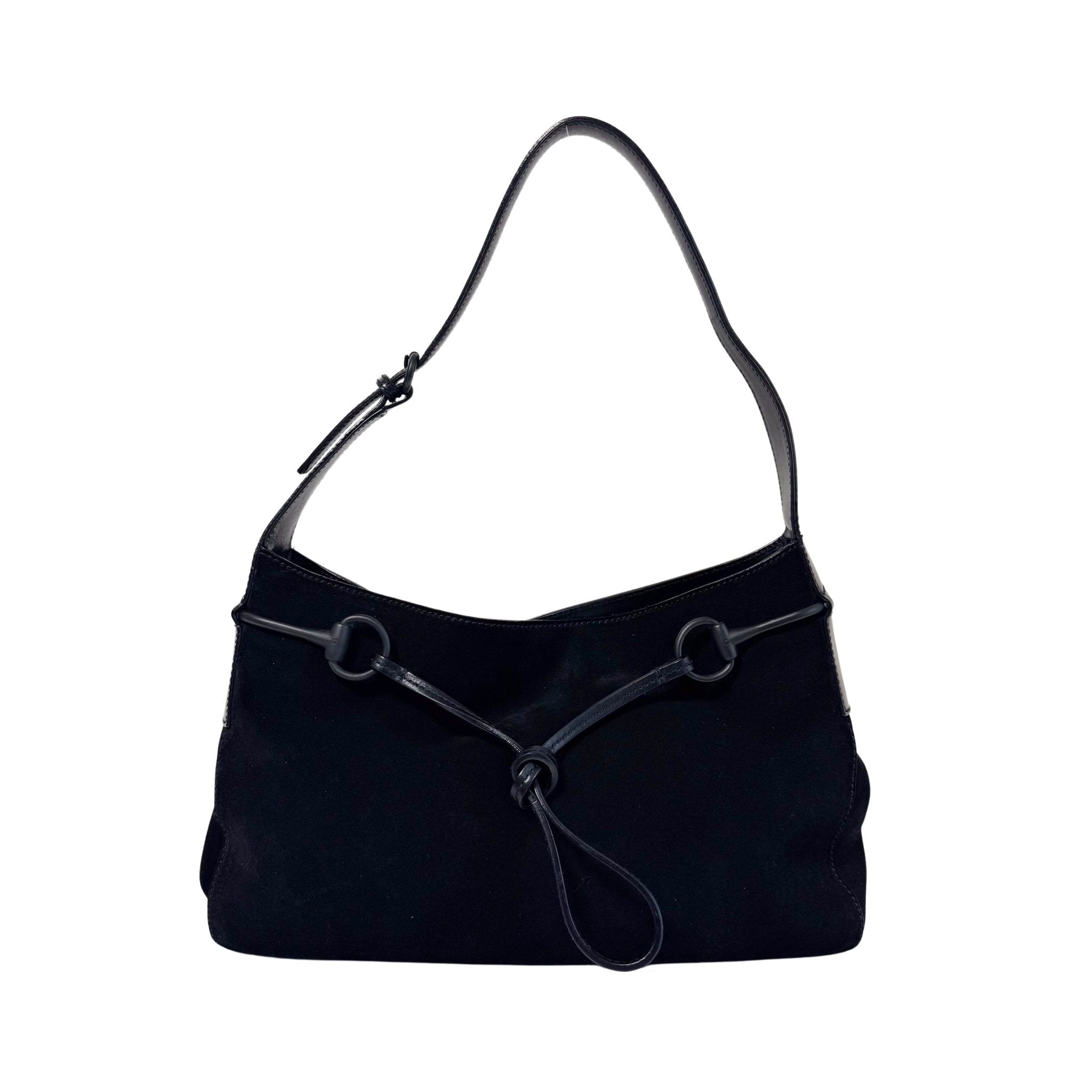 GUCCI Horsebit Black Suede Hobo Shoulder Bag, in , Sold by HIVE PRELOVED - Shoulder Bags, ,