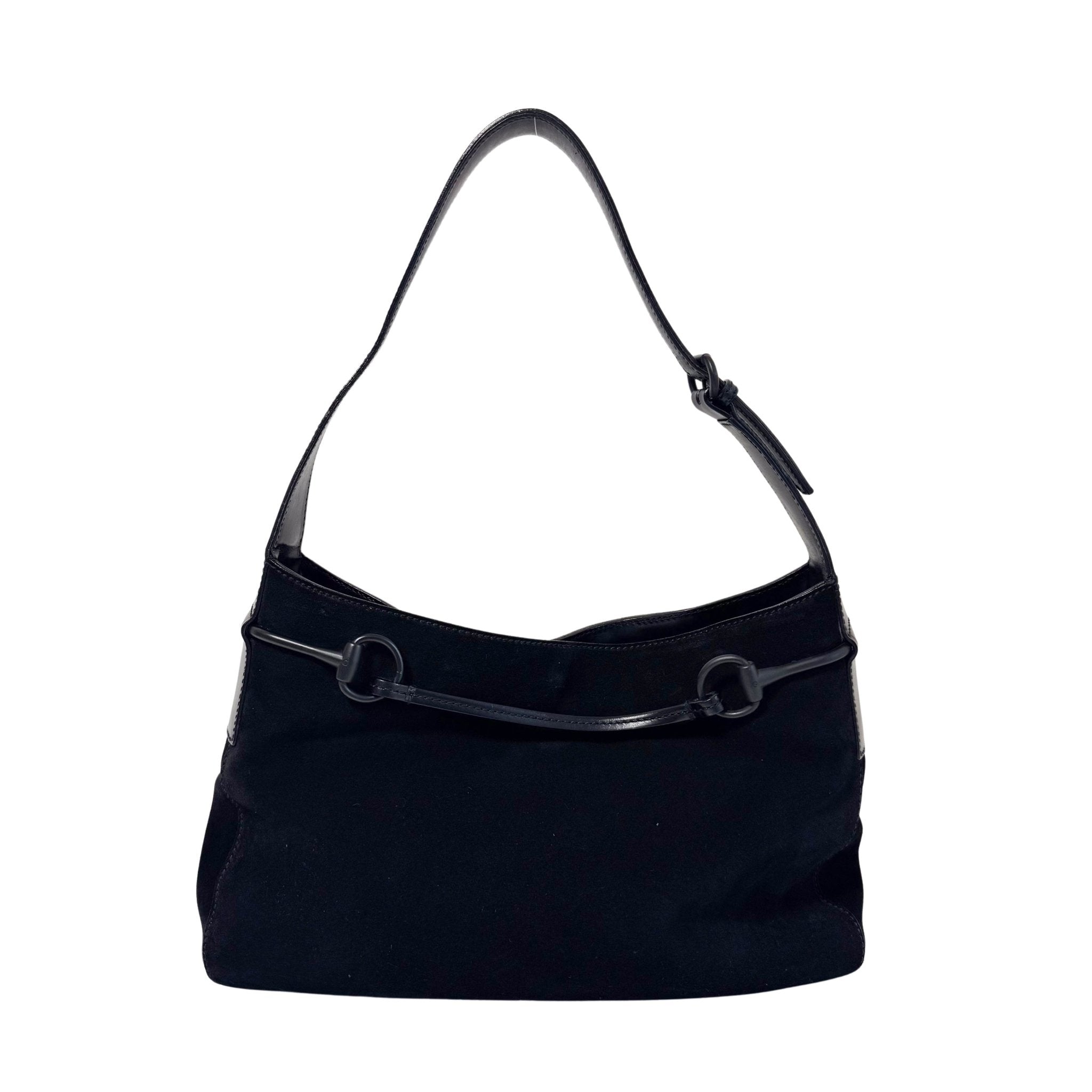 GUCCI Horsebit Black Suede Hobo Shoulder Bag, in , Sold by HIVE PRELOVED - Shoulder Bags, ,