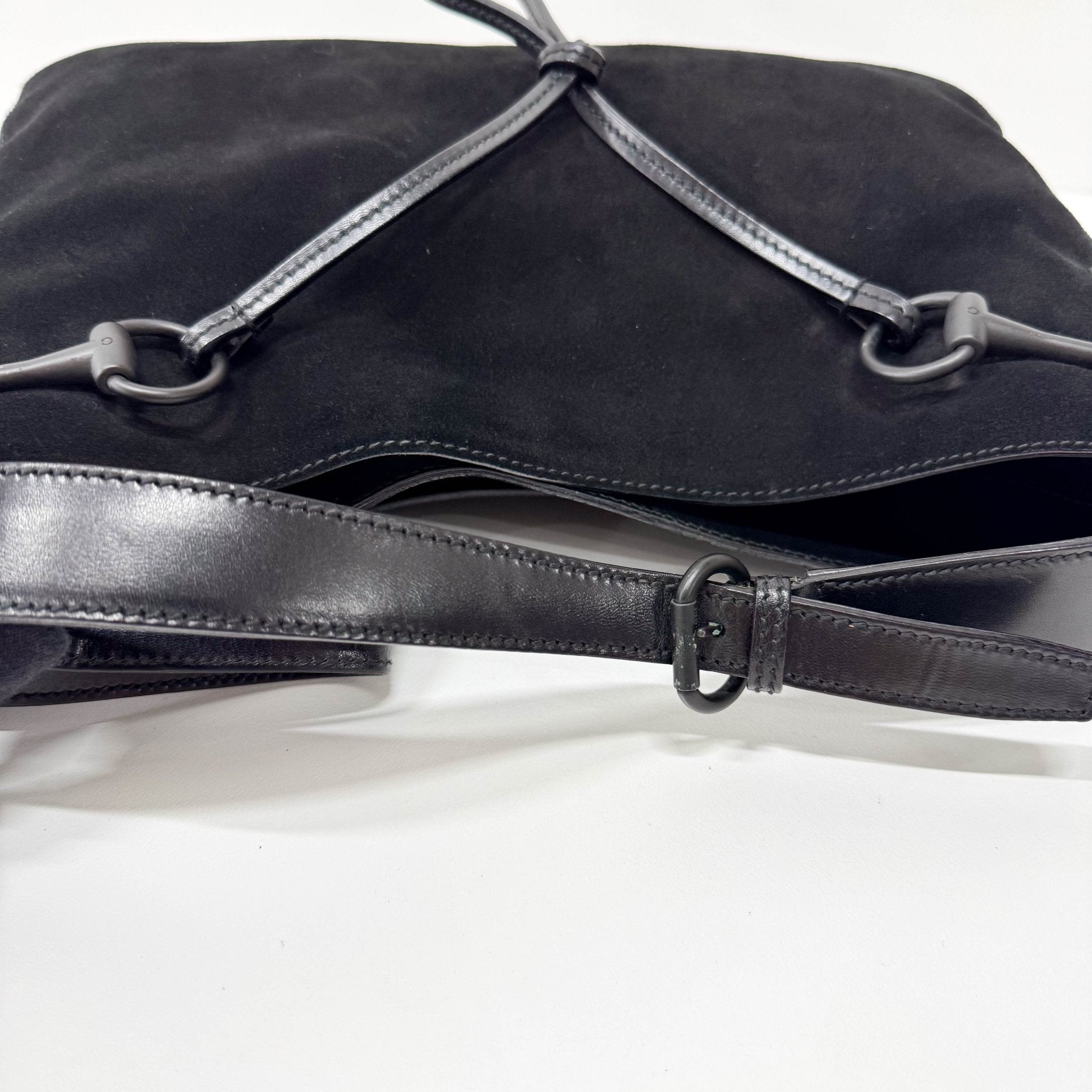 GUCCI Horsebit Black Suede Shoulder Bag, in , Sold by HIVE PRELOVED - Shoulder Bags, ,