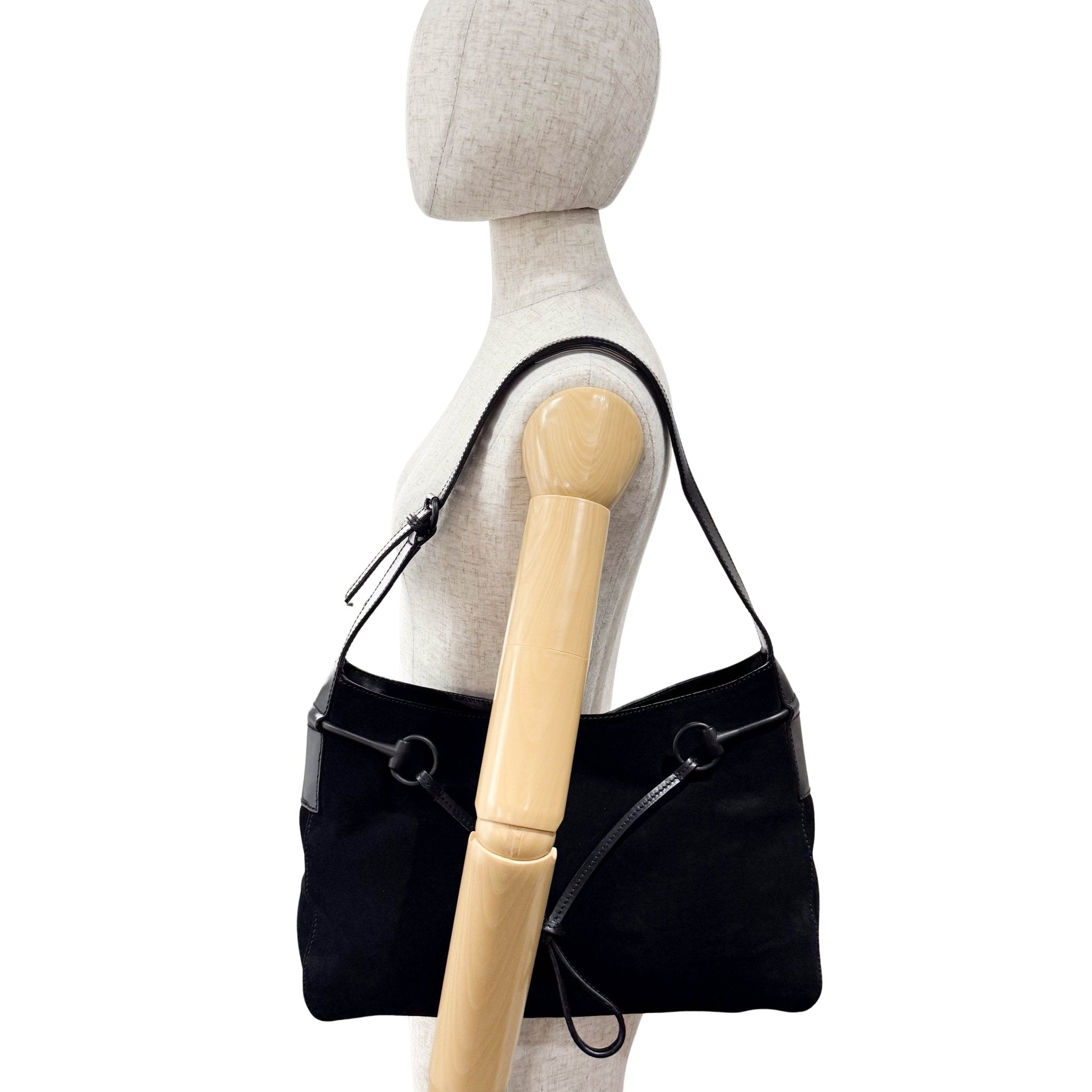 GUCCI Horsebit Black Suede Shoulder Bag, in , Sold by HIVE PRELOVED - Shoulder Bags, ,