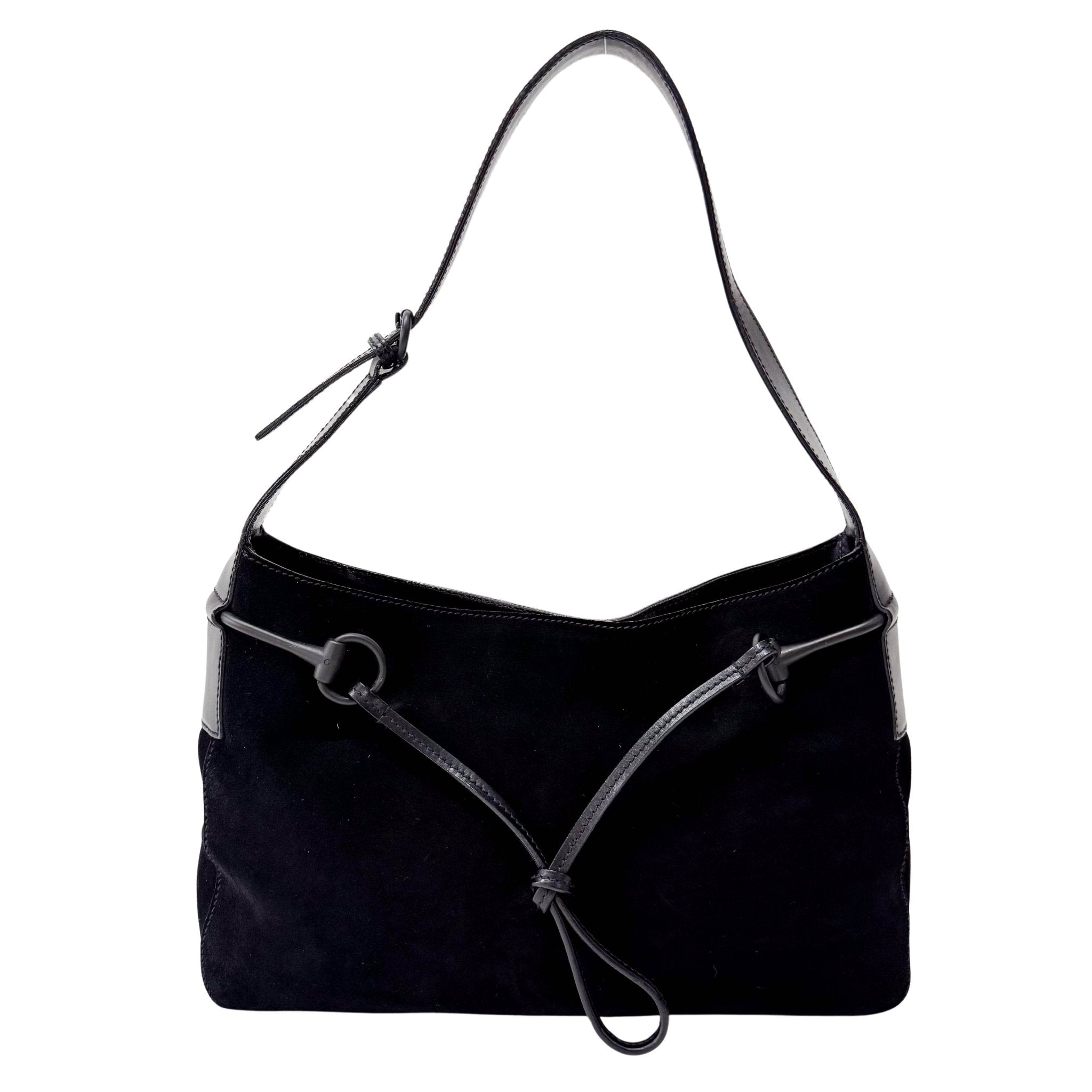 GUCCI Horsebit Black Suede Shoulder Bag, in , Sold by HIVE PRELOVED - Shoulder Bags, ,