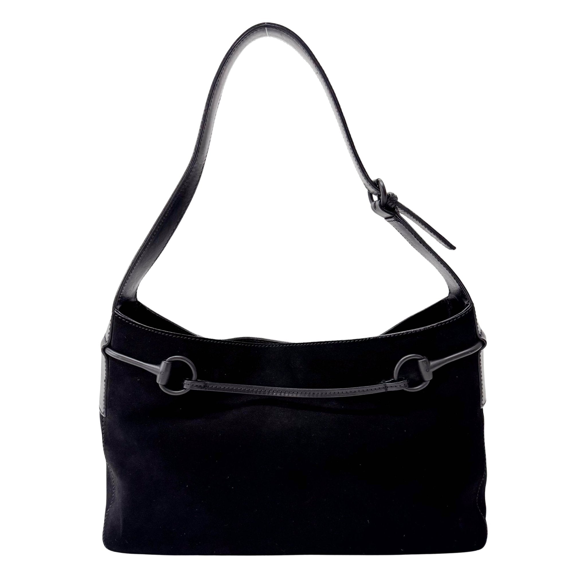 GUCCI Horsebit Black Suede Shoulder Bag, in , Sold by HIVE PRELOVED - Shoulder Bags, ,