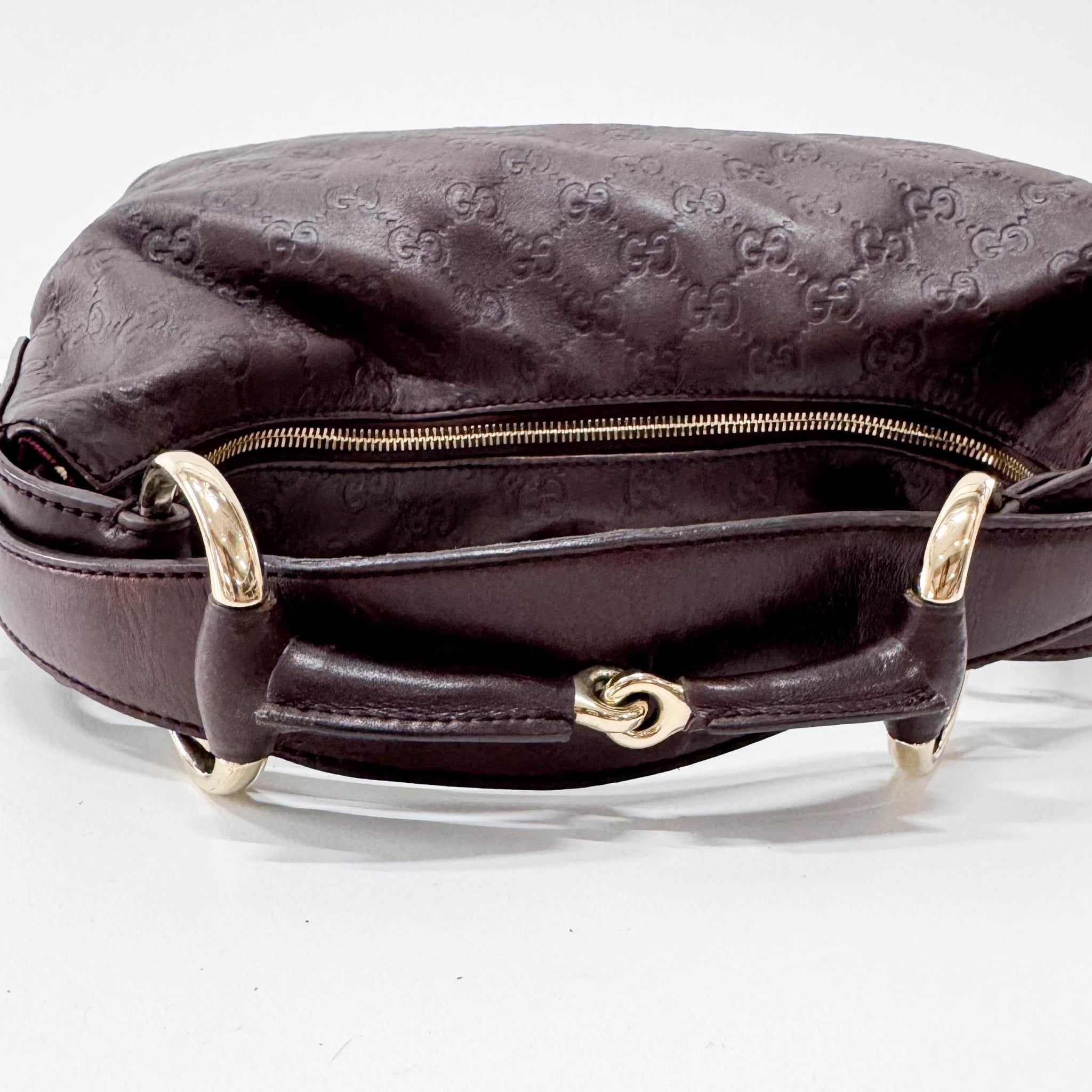 GUCCI Horsebit Brown GG Leather Shoulder Bag, in , Sold by HIVE PRELOVED - Shoulder Bags, ,