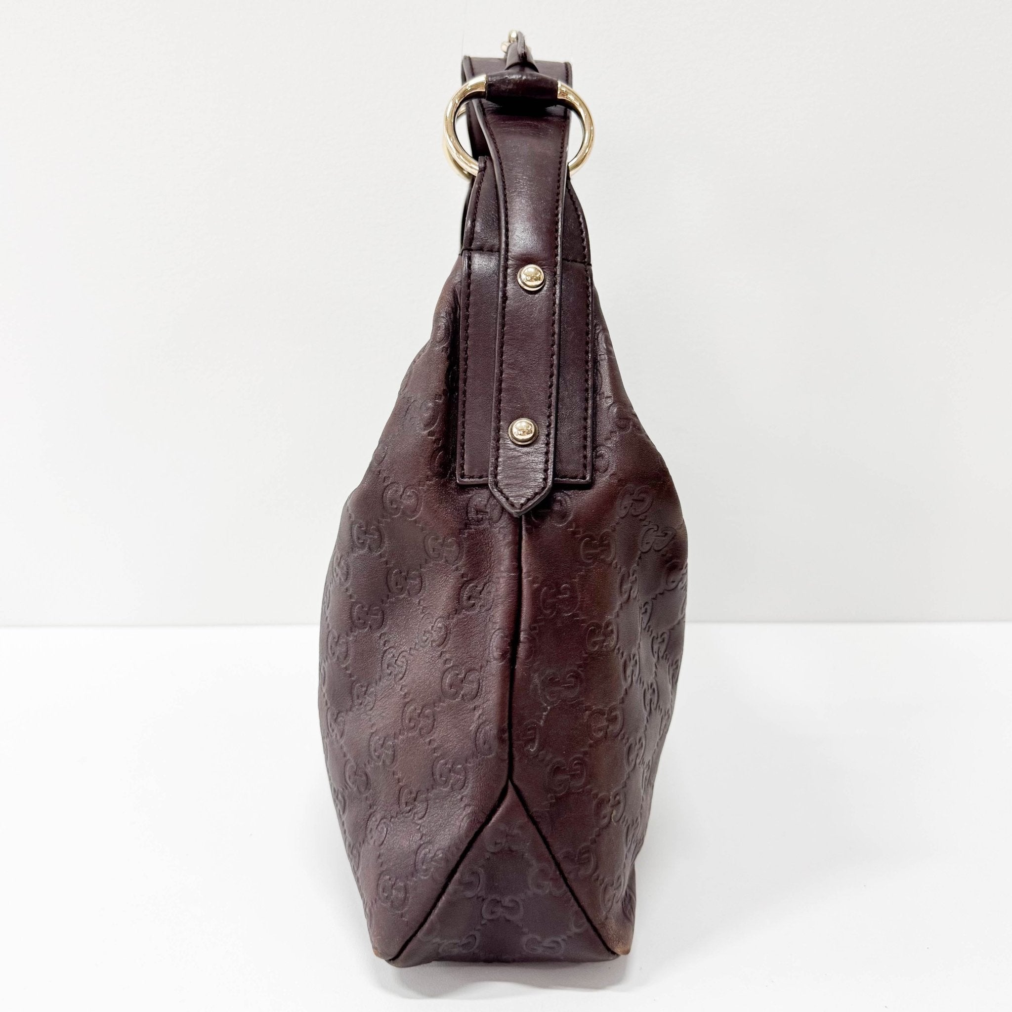 GUCCI Horsebit Brown GG Leather Shoulder Bag, in , Sold by HIVE PRELOVED - Shoulder Bags, ,