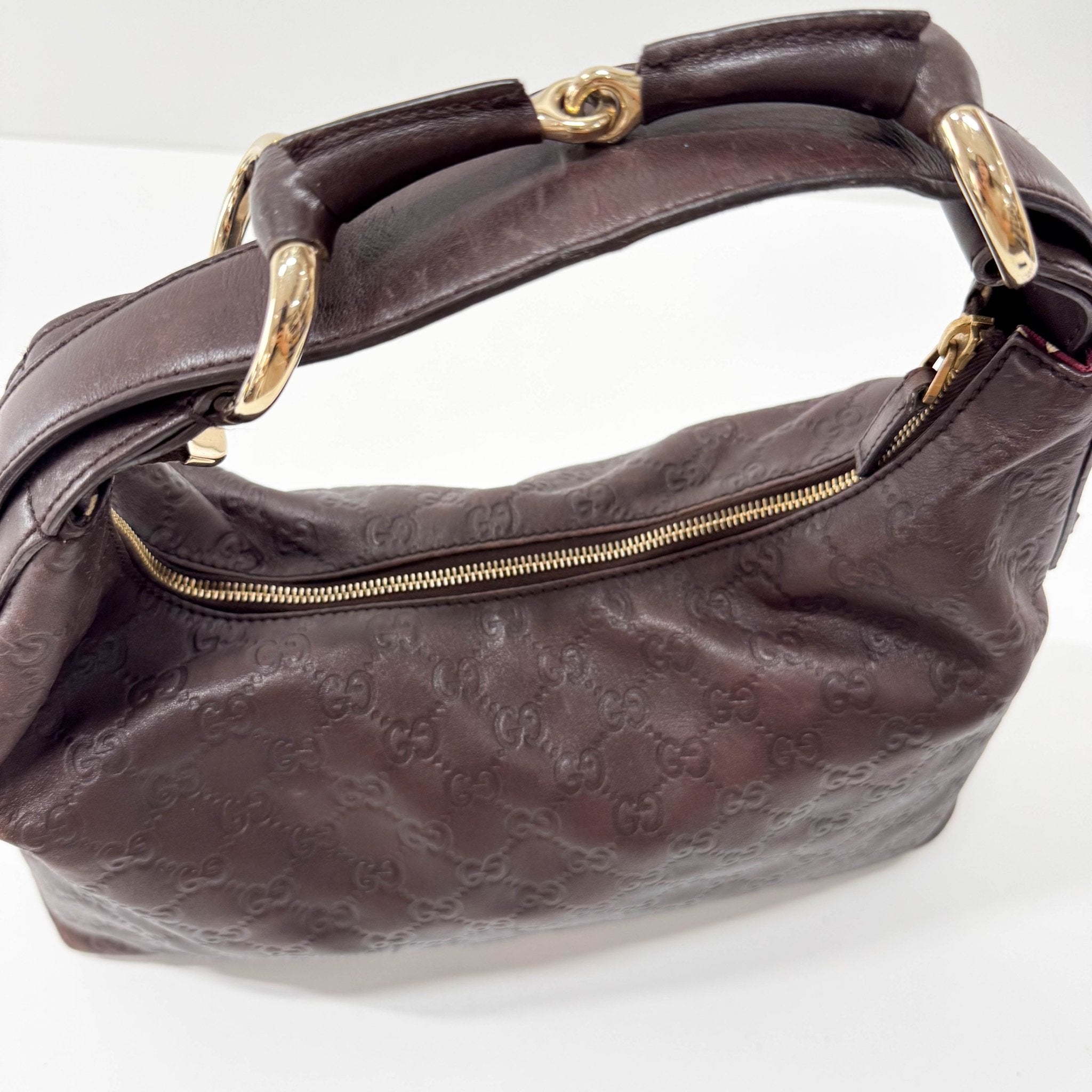GUCCI Horsebit Brown GG Leather Shoulder Bag, in , Sold by HIVE PRELOVED - Shoulder Bags, ,