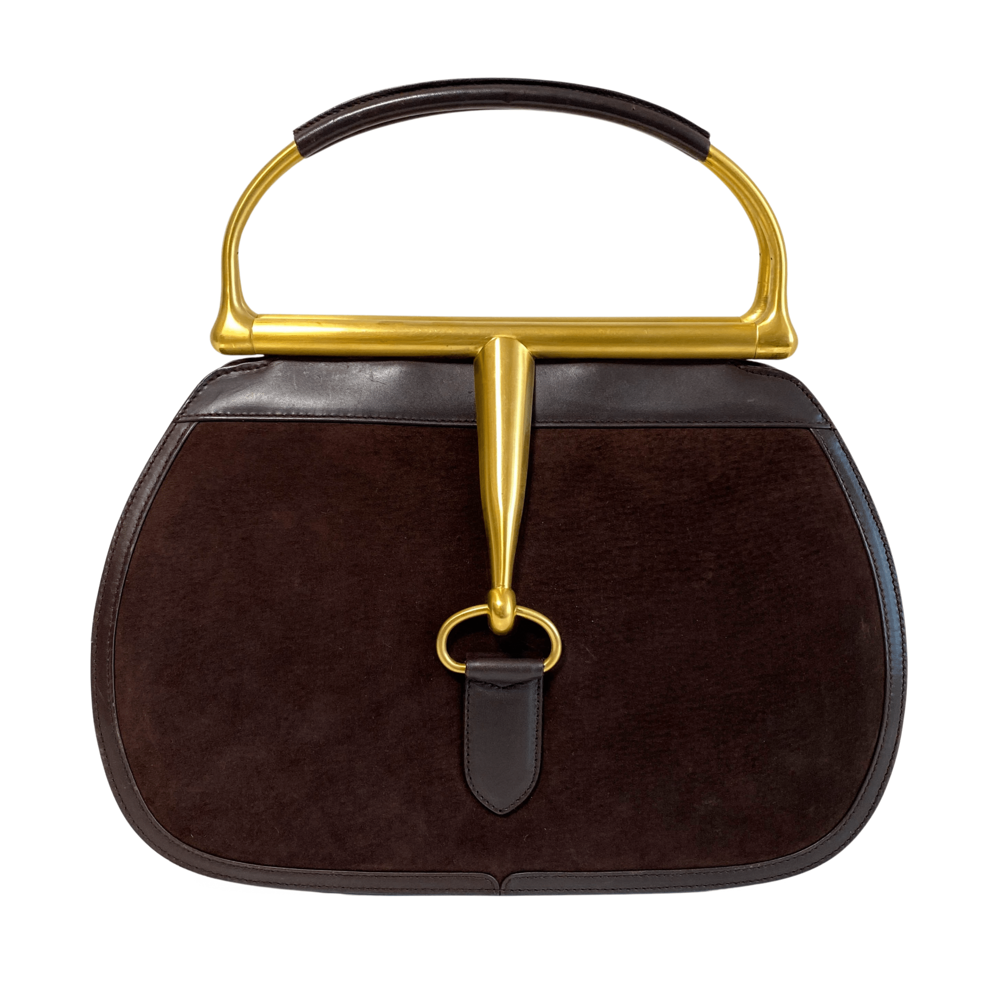 GUCCI Horsebit Brown Suede Hand Bag, in , Sold by HIVE PRELOVED - Handle Bags, ,