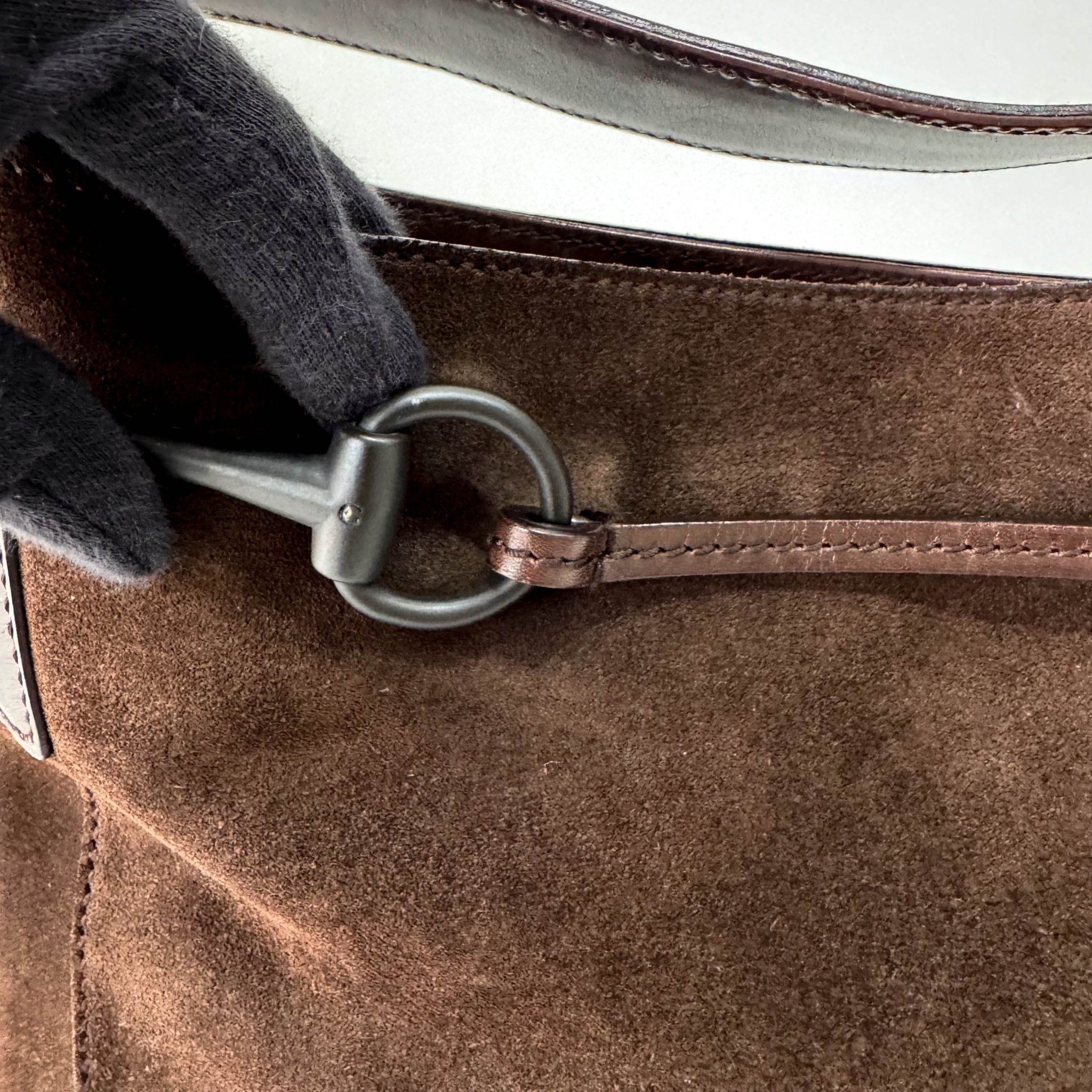 GUCCI Horsebit Brown Suede Hobo Shoulder Bag, in , Sold by HIVE PRELOVED - Shoulder Bags, ,