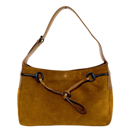 GUCCI Horsebit Brown Suede Hobo Shoulder Bag, in , Sold by HIVE PRELOVED - Shoulder Bags, ,
